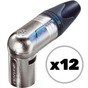 Custom Cable 12x NC3MRX Silver/Silver 90º Male XLR