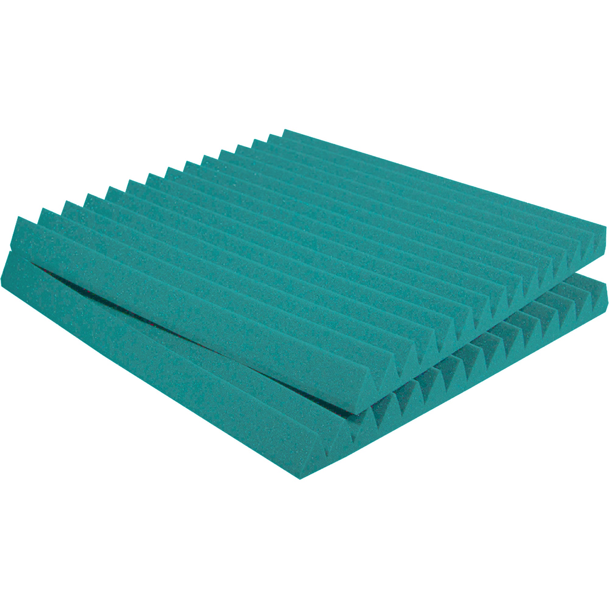 Performance Audio 12" x 12" x 1" Wedge Acoustic Foam Tile (Teal, 48 Pack)