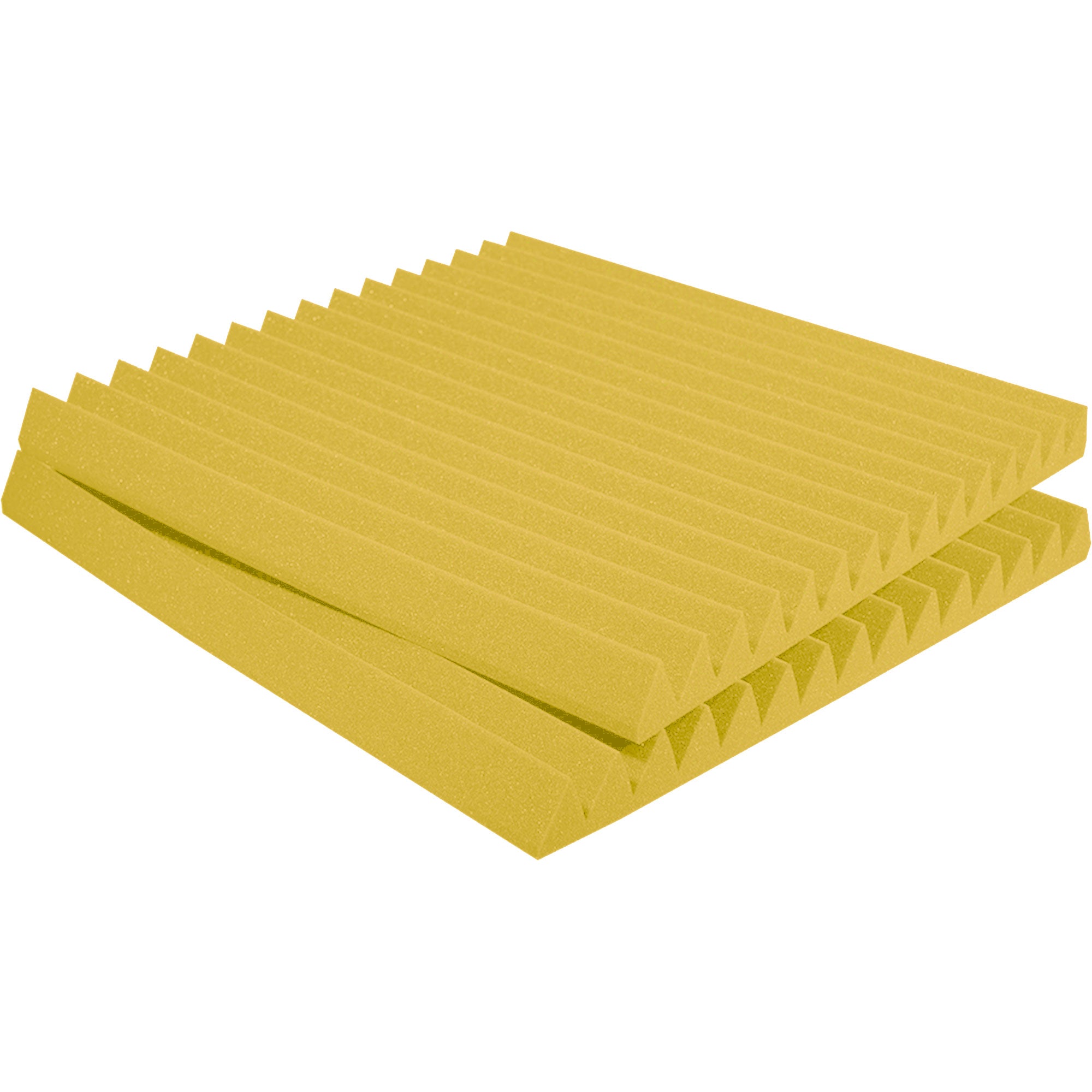 Performance Audio 12" x 12" x 1" Wedge Acoustic Foam Tile (Yellow, 48 Pack)