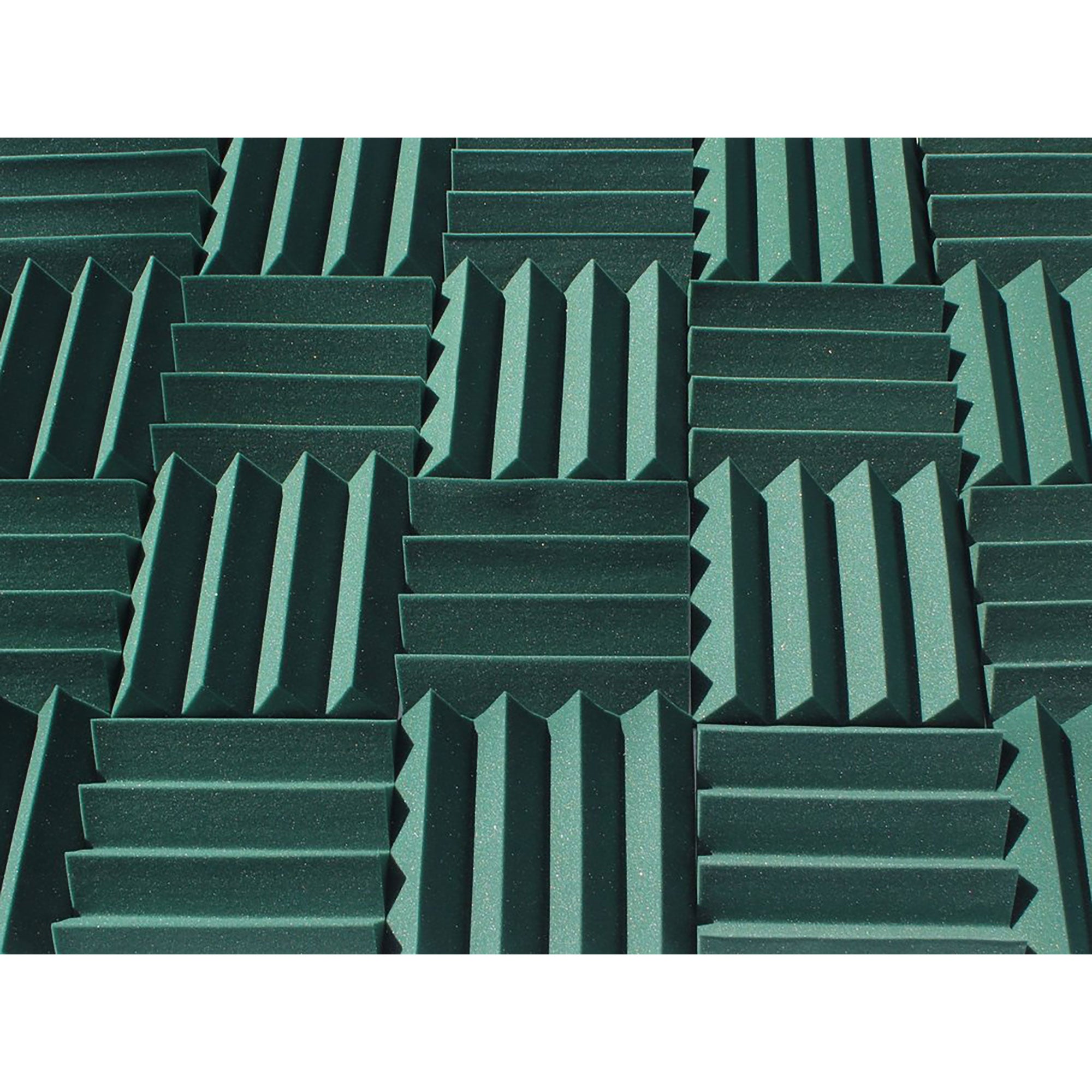 Performance Audio 12" x 12" x 3" Wedge Acoustic Foam Tile (Forest Green, 48 Pack)