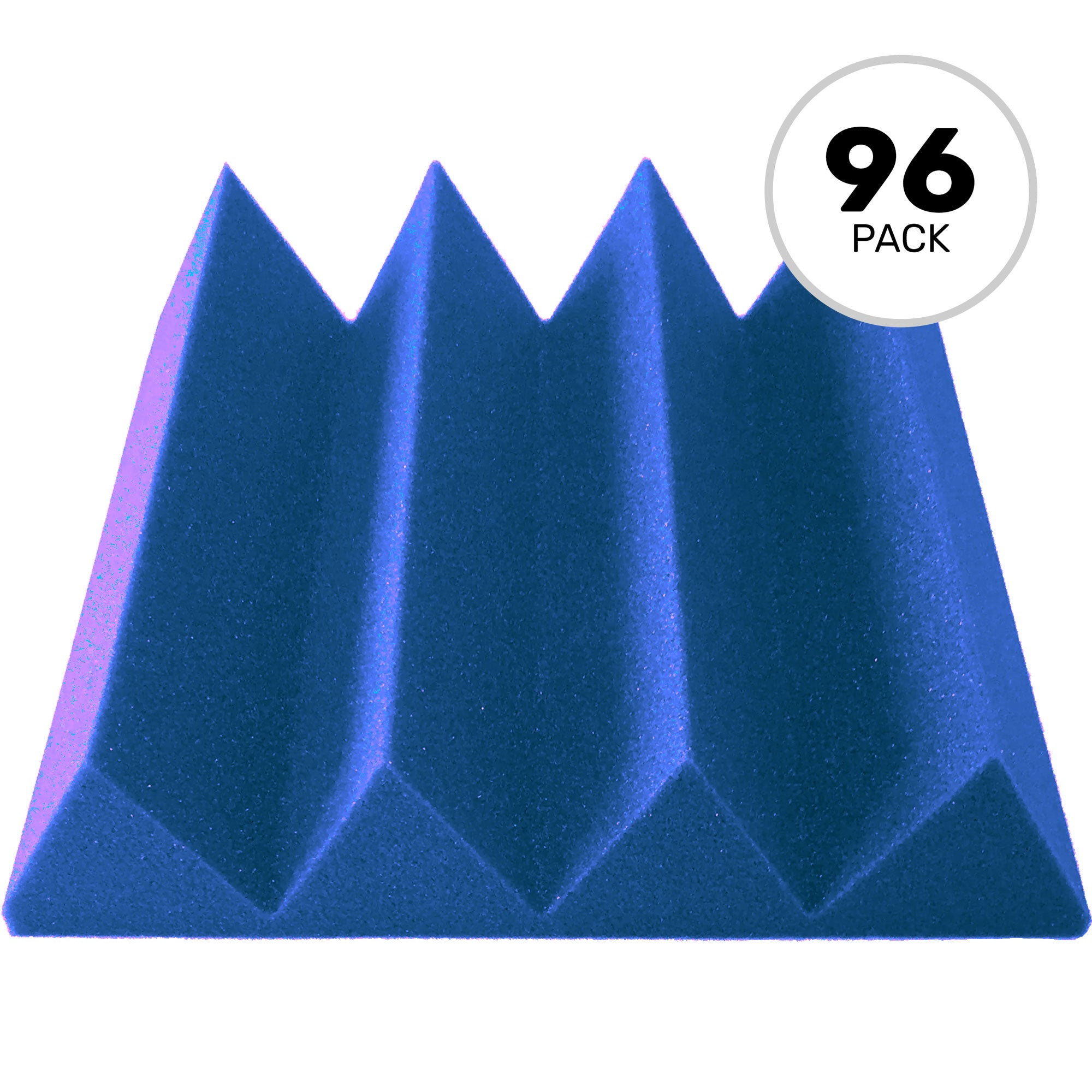 Performance Audio 12" x 12" x 3" Wedge Acoustic Foam Tile (Blue, 96 Pack)