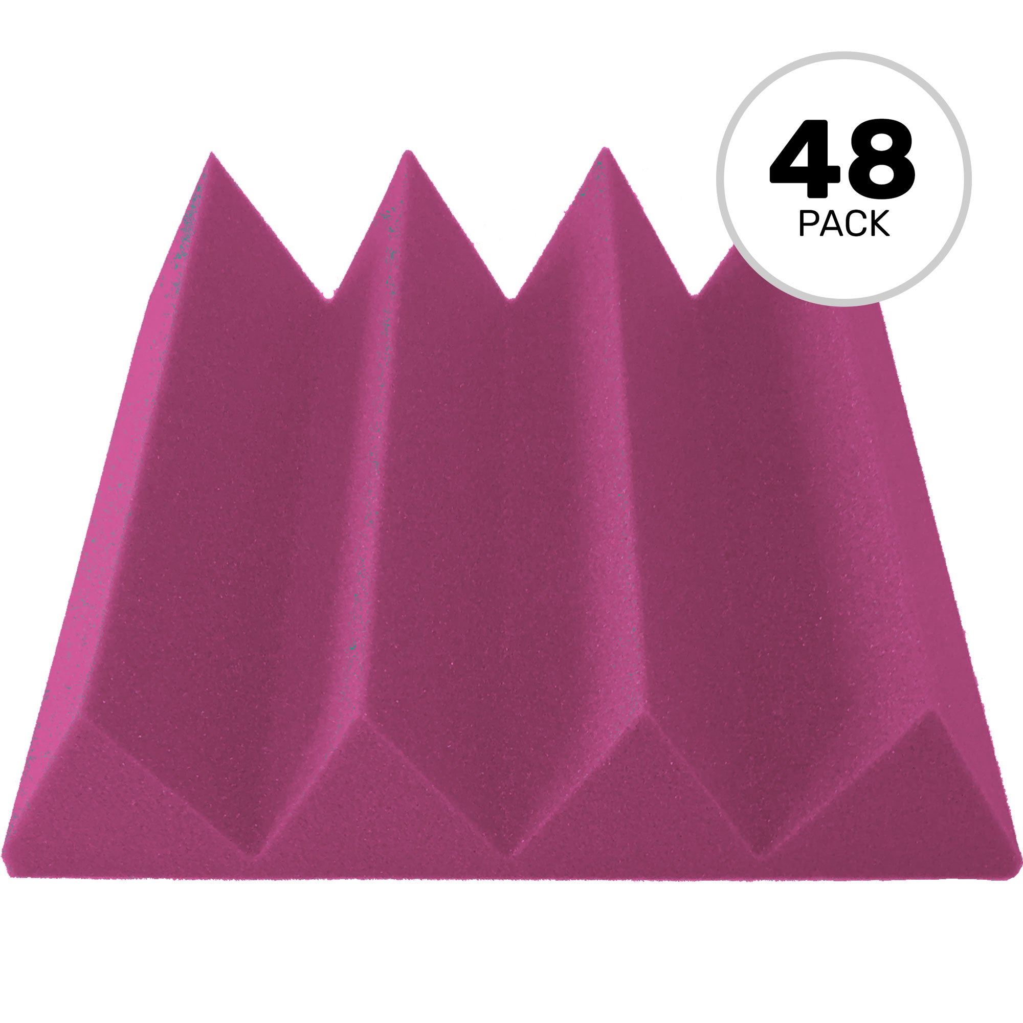 Performance Audio 12" x 12" x 3" Wedge Acoustic Foam Tile (Plum, 48 Pack)