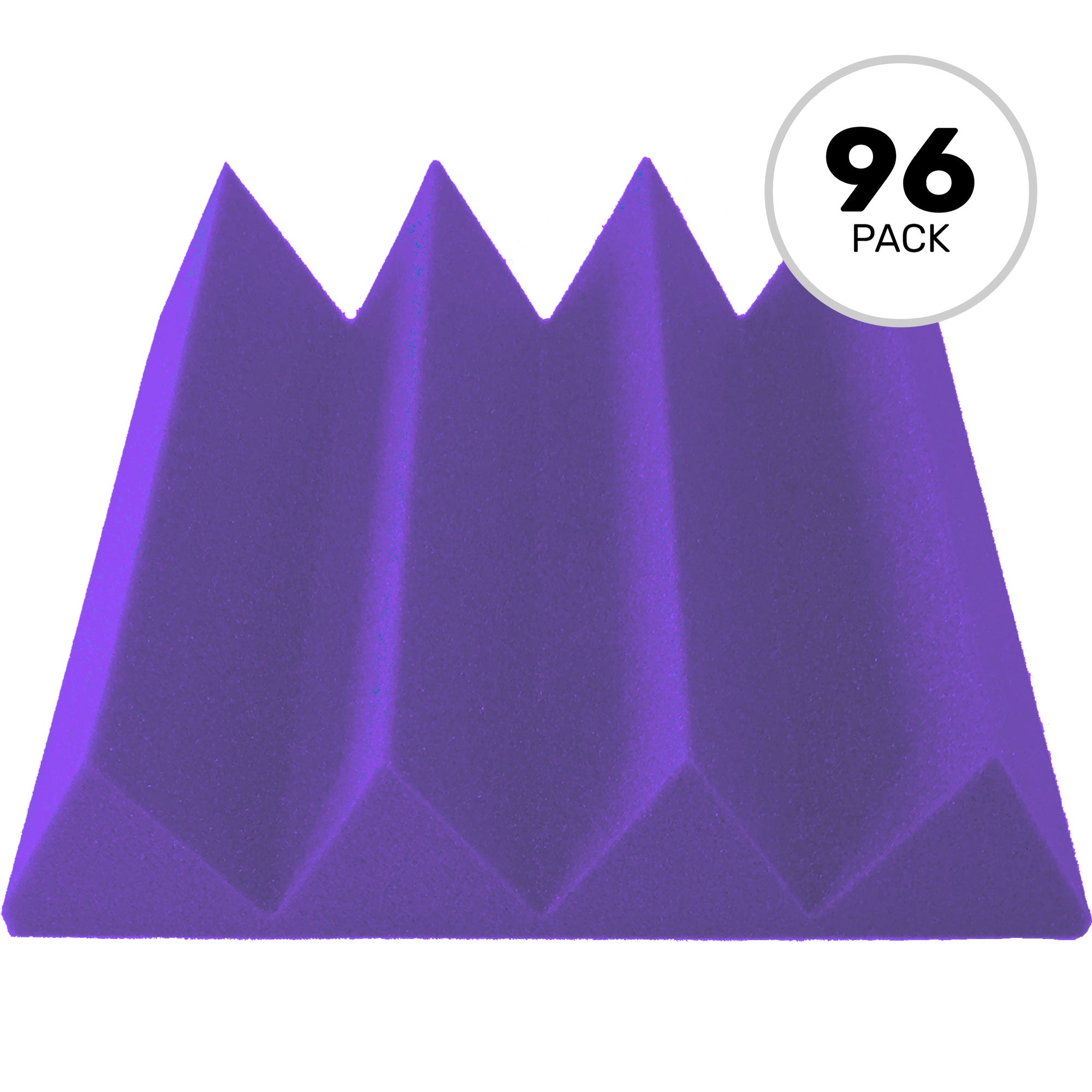 Performance Audio 12" x 12" x 3" Wedge Acoustic Foam Tile (Purple, 96 Pack)
