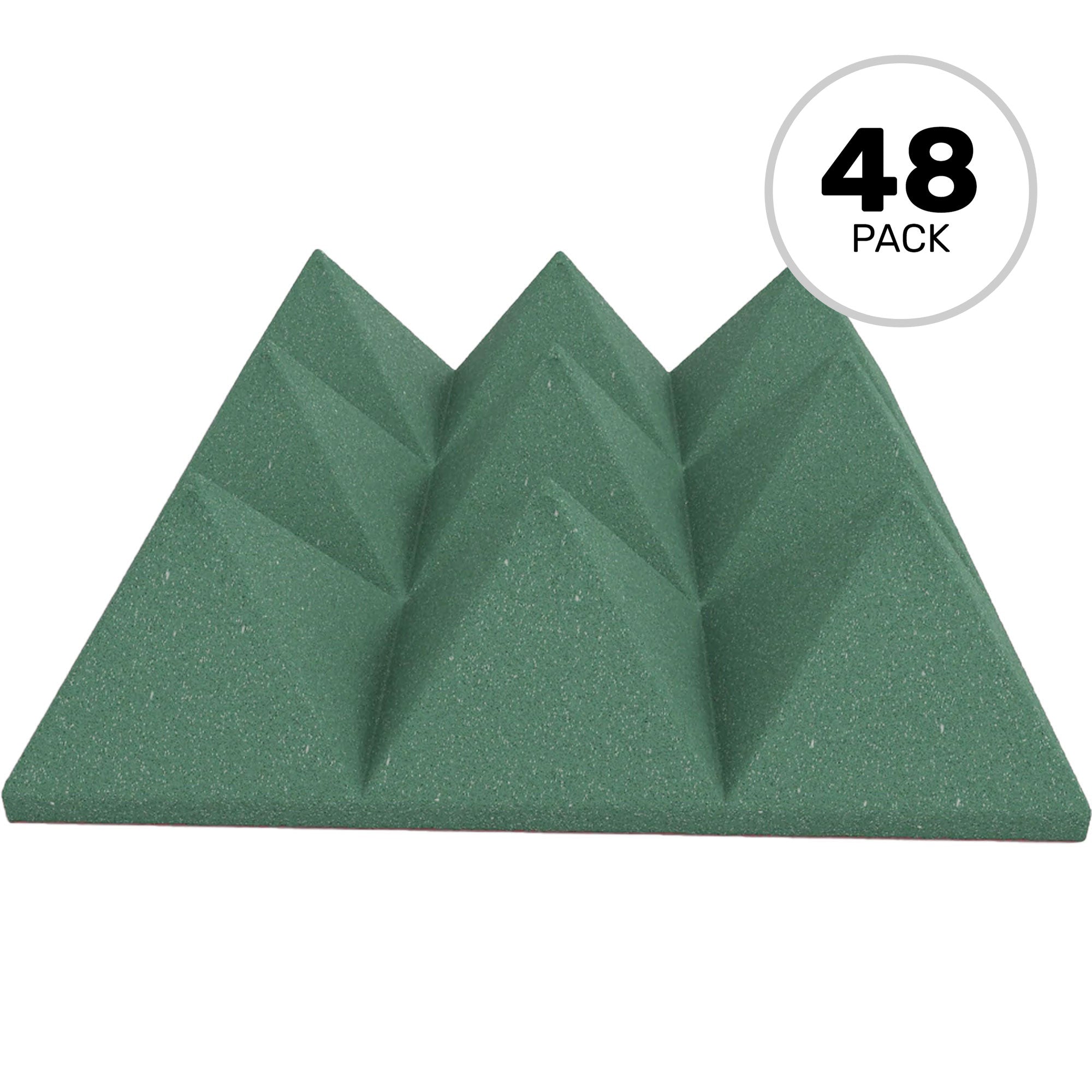Performance Audio 12" x 12" x 4" Pyramid Acoustic Foam Tile (Forest Green, 48 Pack)