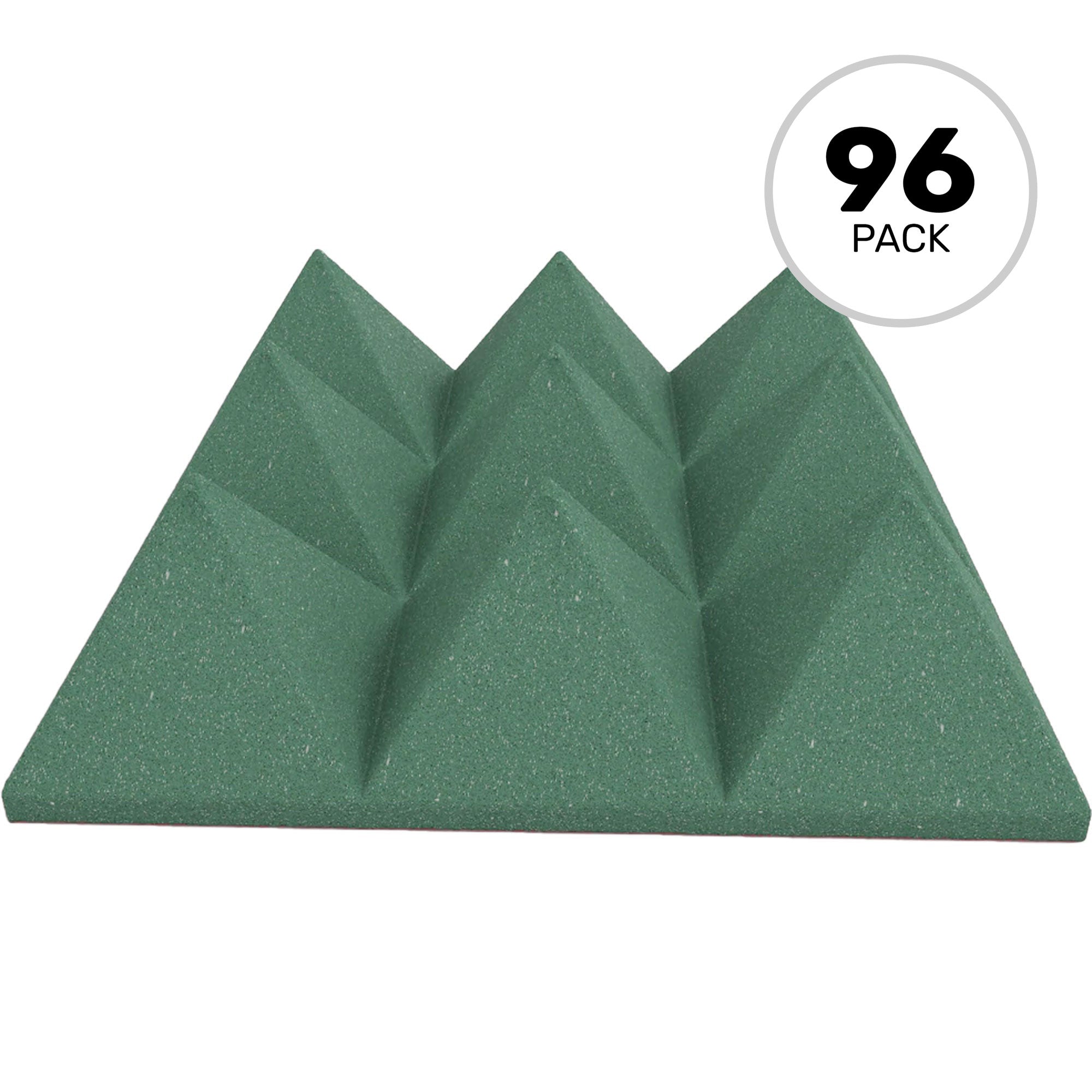 Performance Audio 12" x 12" x 4" Pyramid Acoustic Foam Tile (Forest Green, 96 Pack)