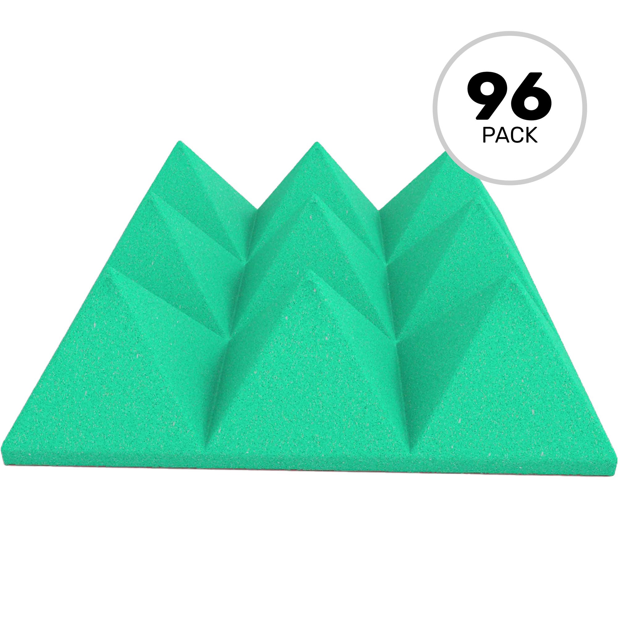 Performance Audio 12" x 12" x 4" Pyramid Acoustic Foam Tile (Kelly Green, 96 Pack)