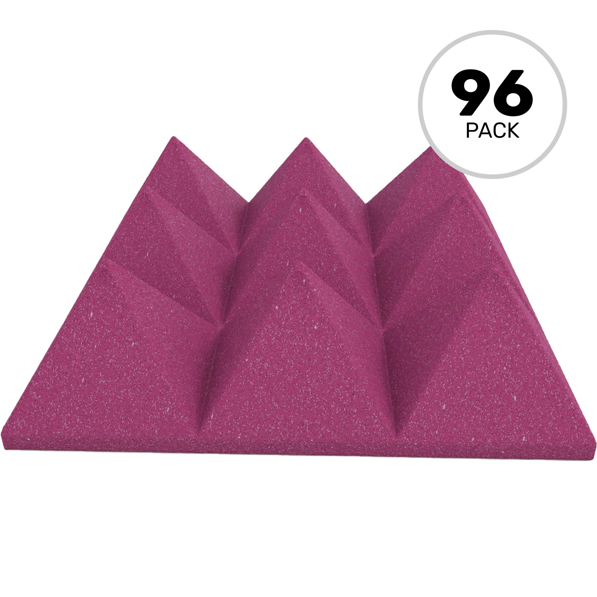 Performance Audio 12" x 12" x 4" Pyramid Acoustic Foam Tile (Plum, 96 Pack)