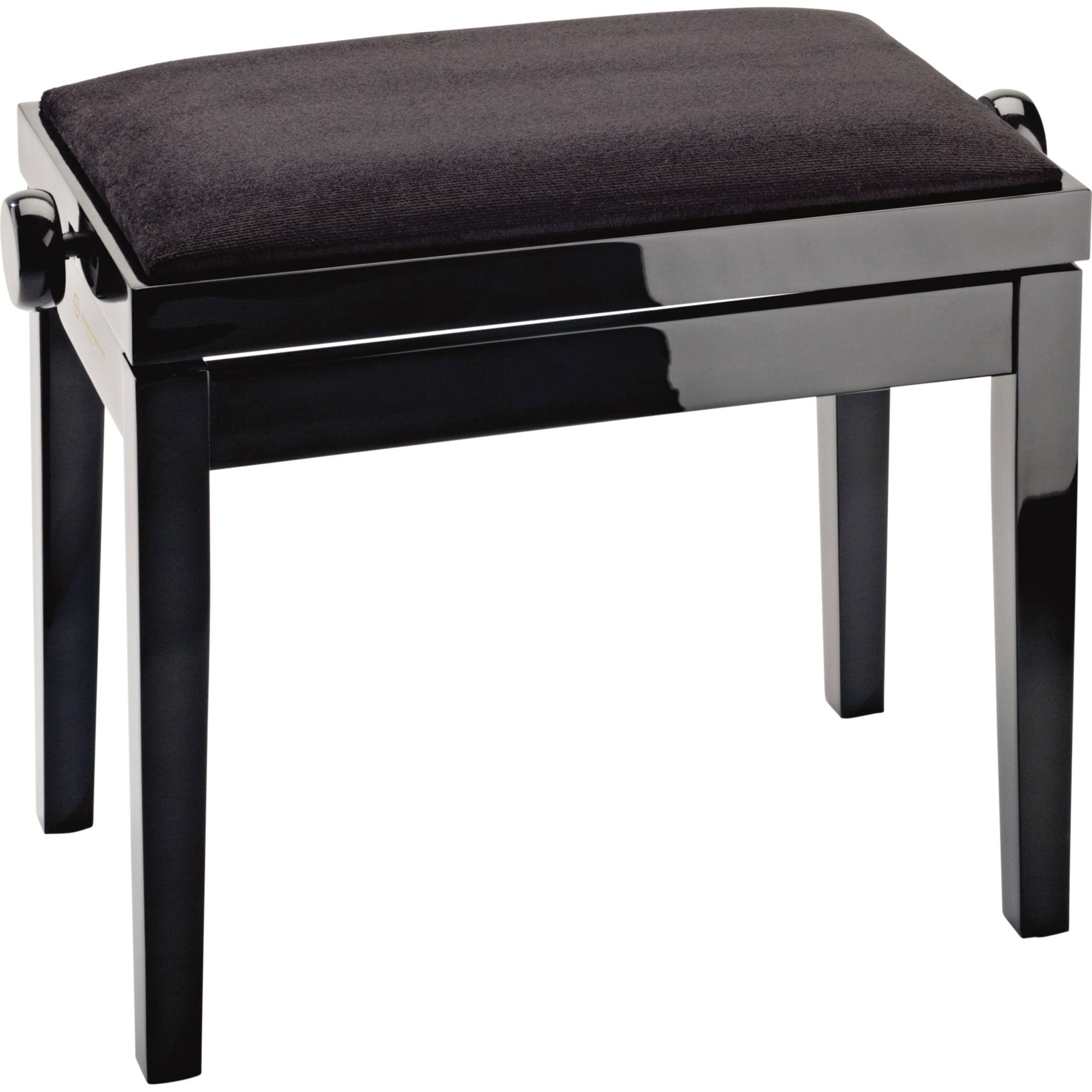 K&M Stands 13901 Piano Bench (Black Glossy, Black Velvet)