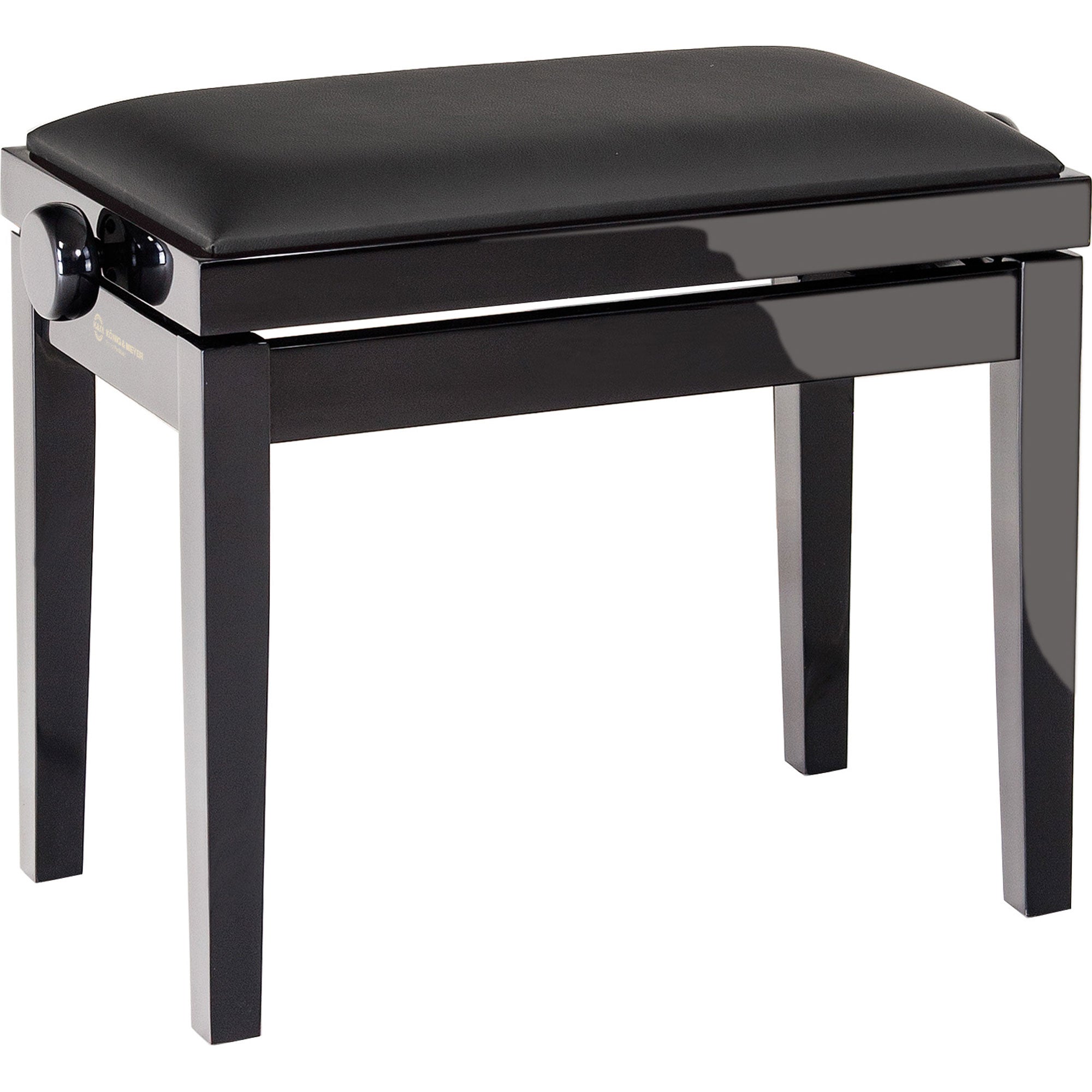 K&M Stands 13911 Piano Bench (Black Glossy, Black Leatherette)
