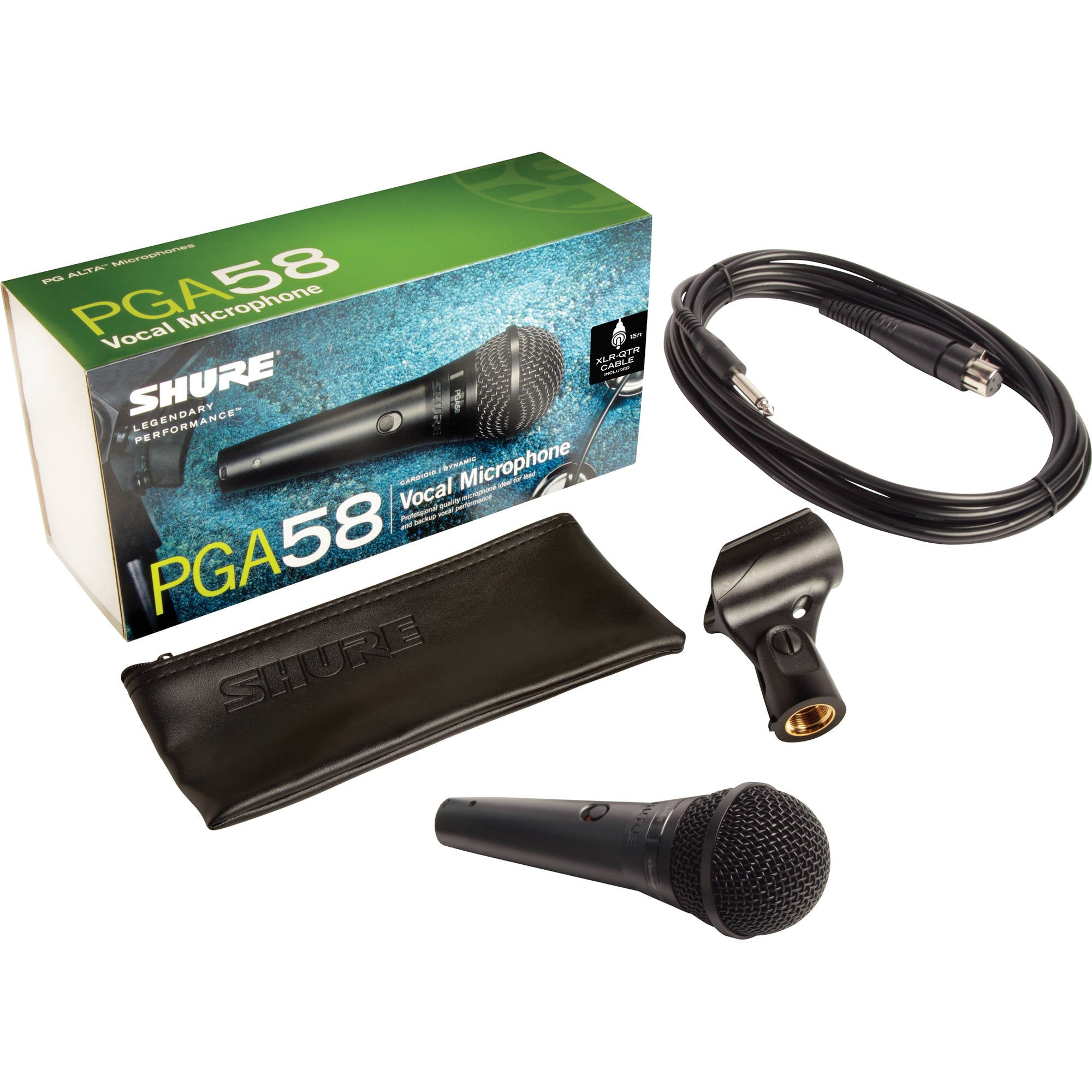 Shure PGA58 Cardioid Dynamic Vocal Microphone with XLR to 1/4" Cable