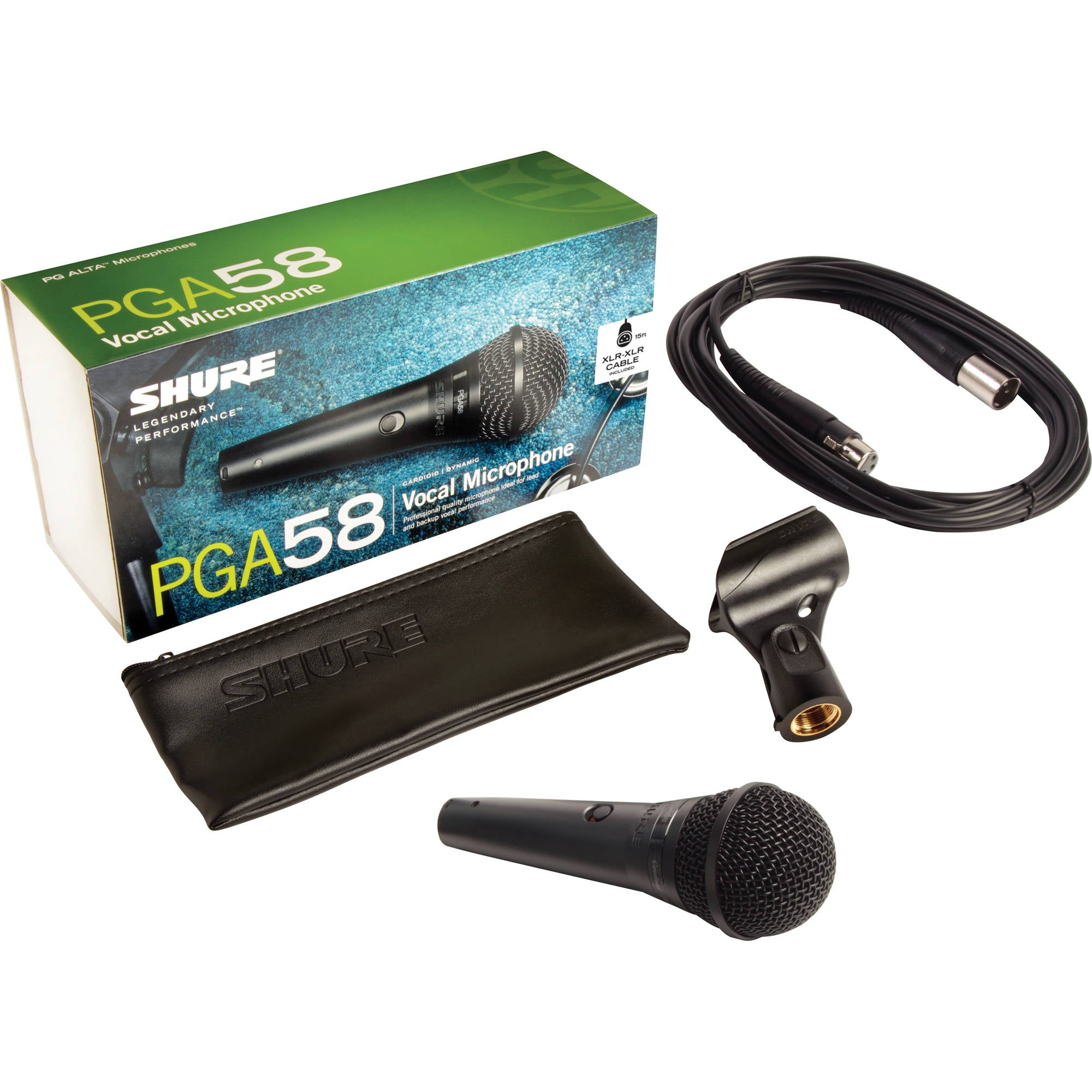 Shure PGA58 Cardioid Dynamic Vocal Microphone with XLR to XLR Cable