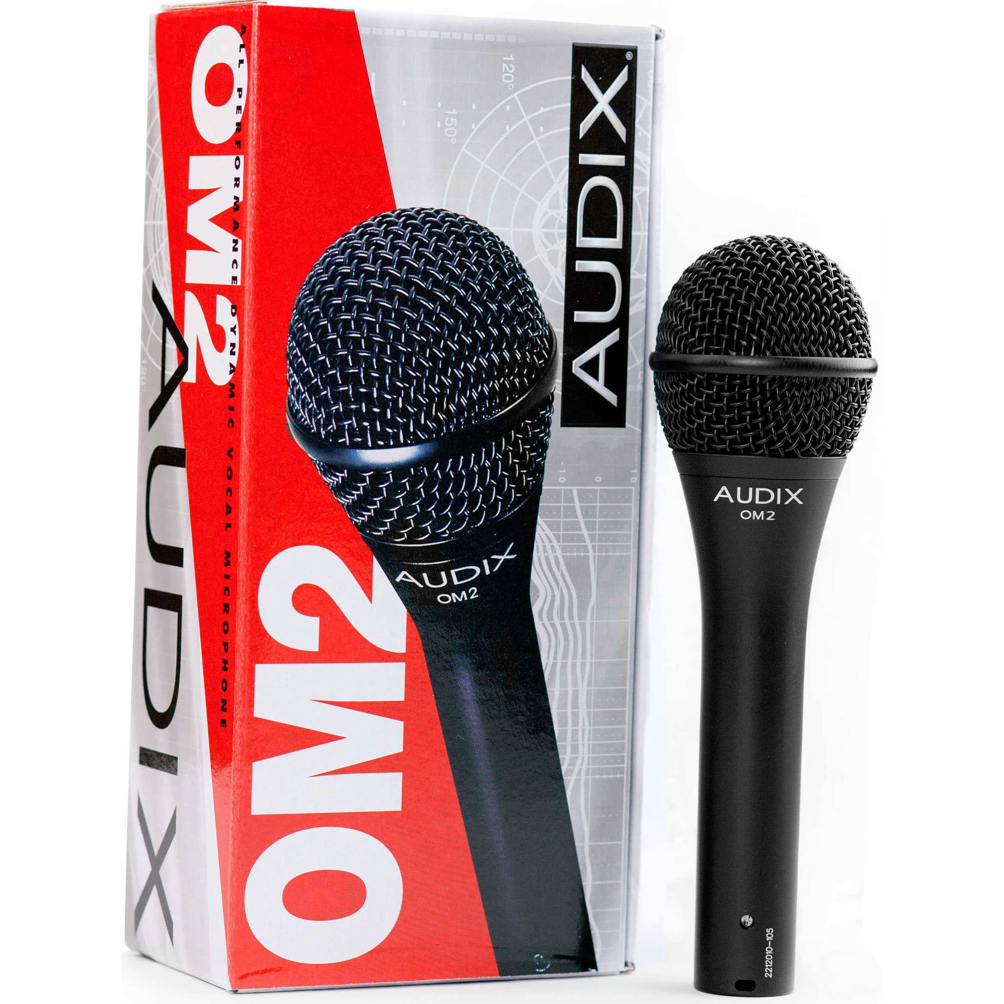 Audix OM2 Handheld Hypercardioid Dynamic Vocal Microphone with FREE 20' XLR Cable