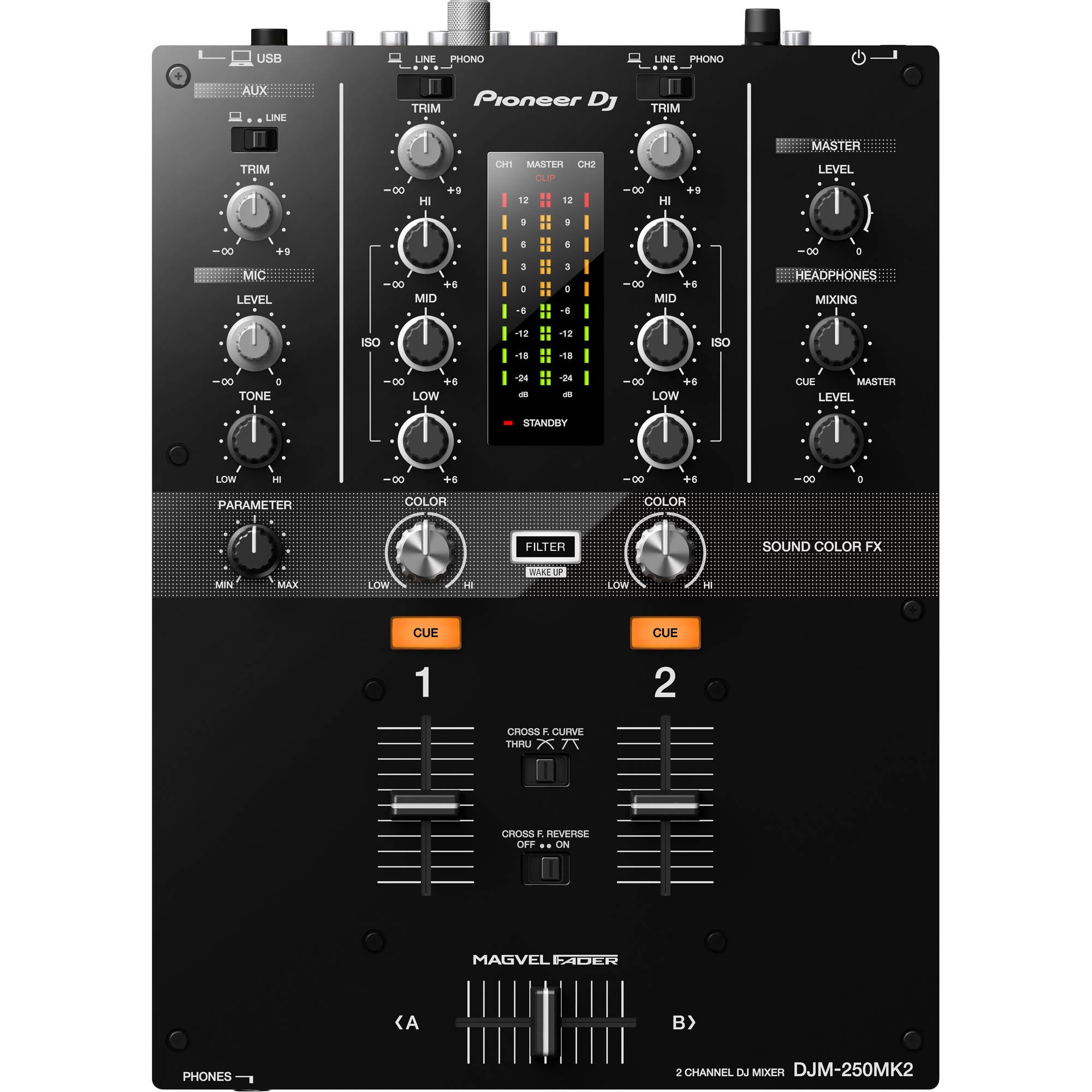 Pioneer DJ DJM-250MK2 2-Channel DJ Mixer (Black)