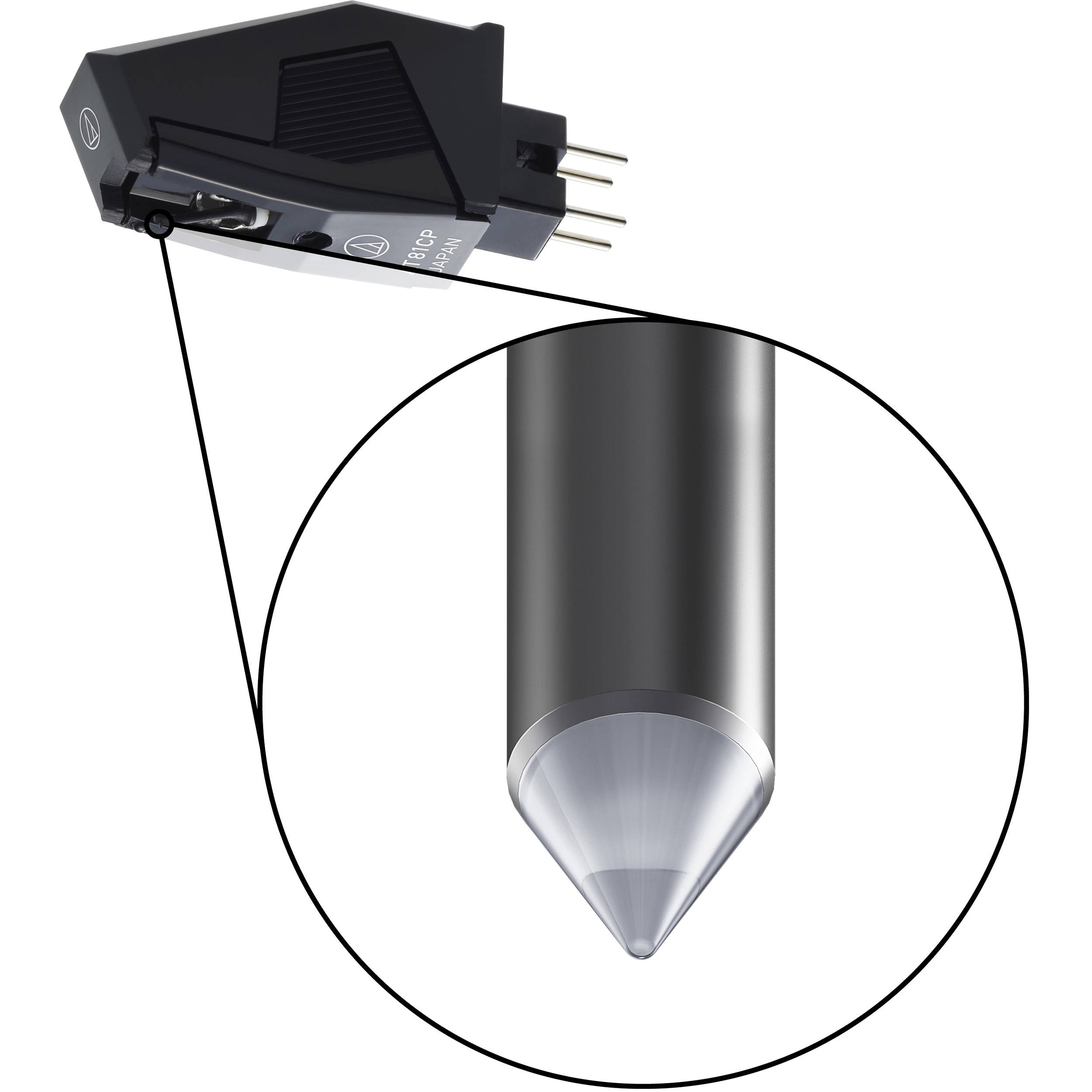 Audio-Technica AT81CP Conical Phonograph Cartridge for P-Mount Turntables