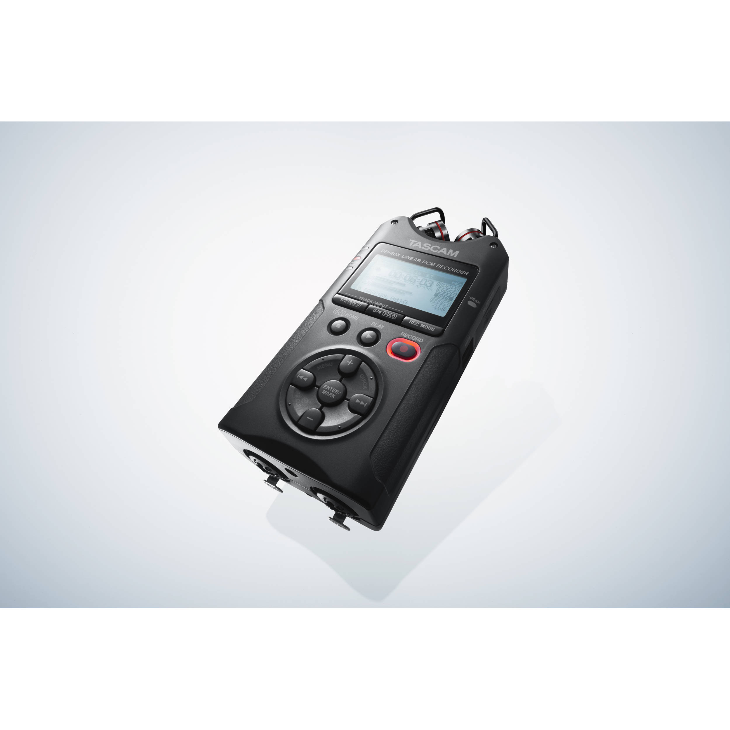 Tascam DR-40X 4-Channel / 4-Track Portable Audio Recorder with Adjustable Stereo Microphone