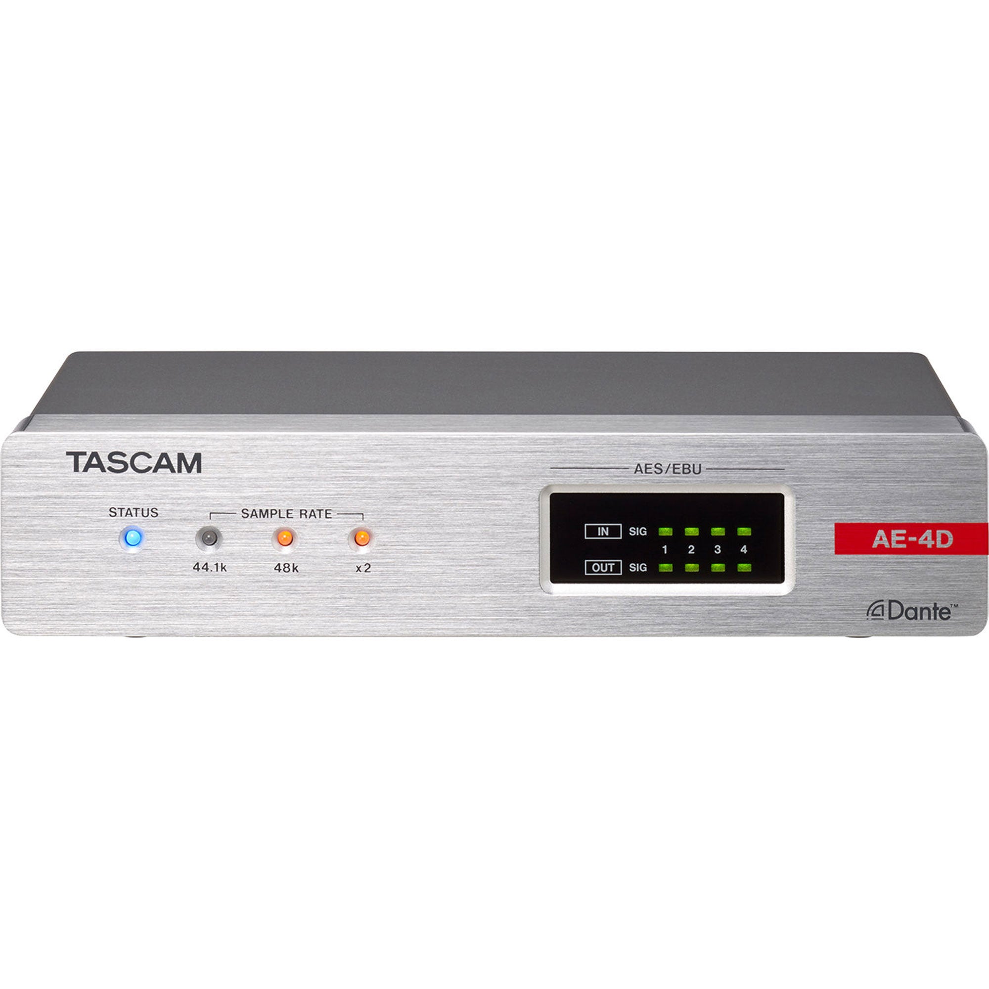 Tascam AE-4D 4-Channel AES/EBU Input/Output Dante Converter with Built-In DSP Mixer