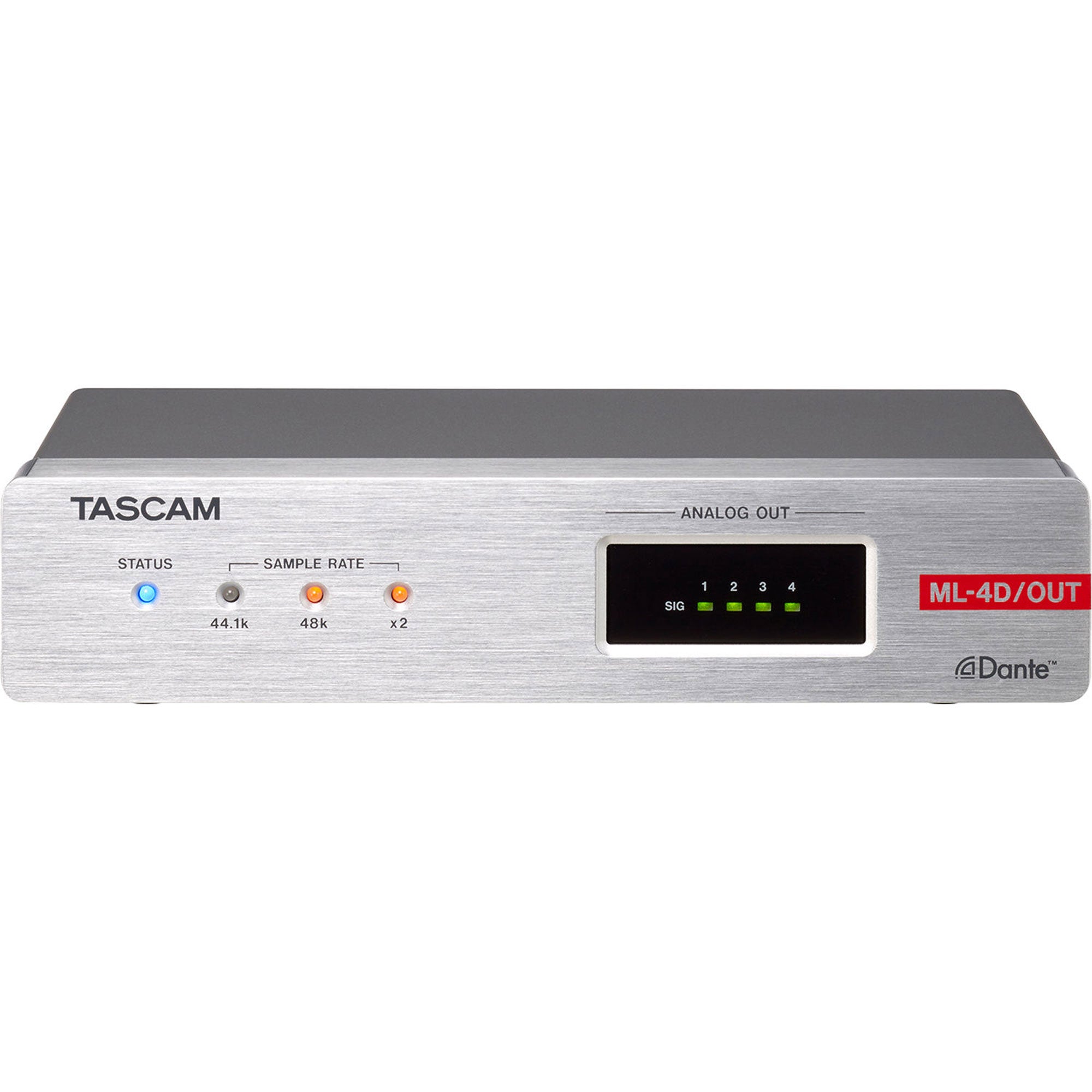 Tascam ML-4D/OUT-X 4-Channel Line Output Dante Converter With Built-In DSP Mixer (XLR)