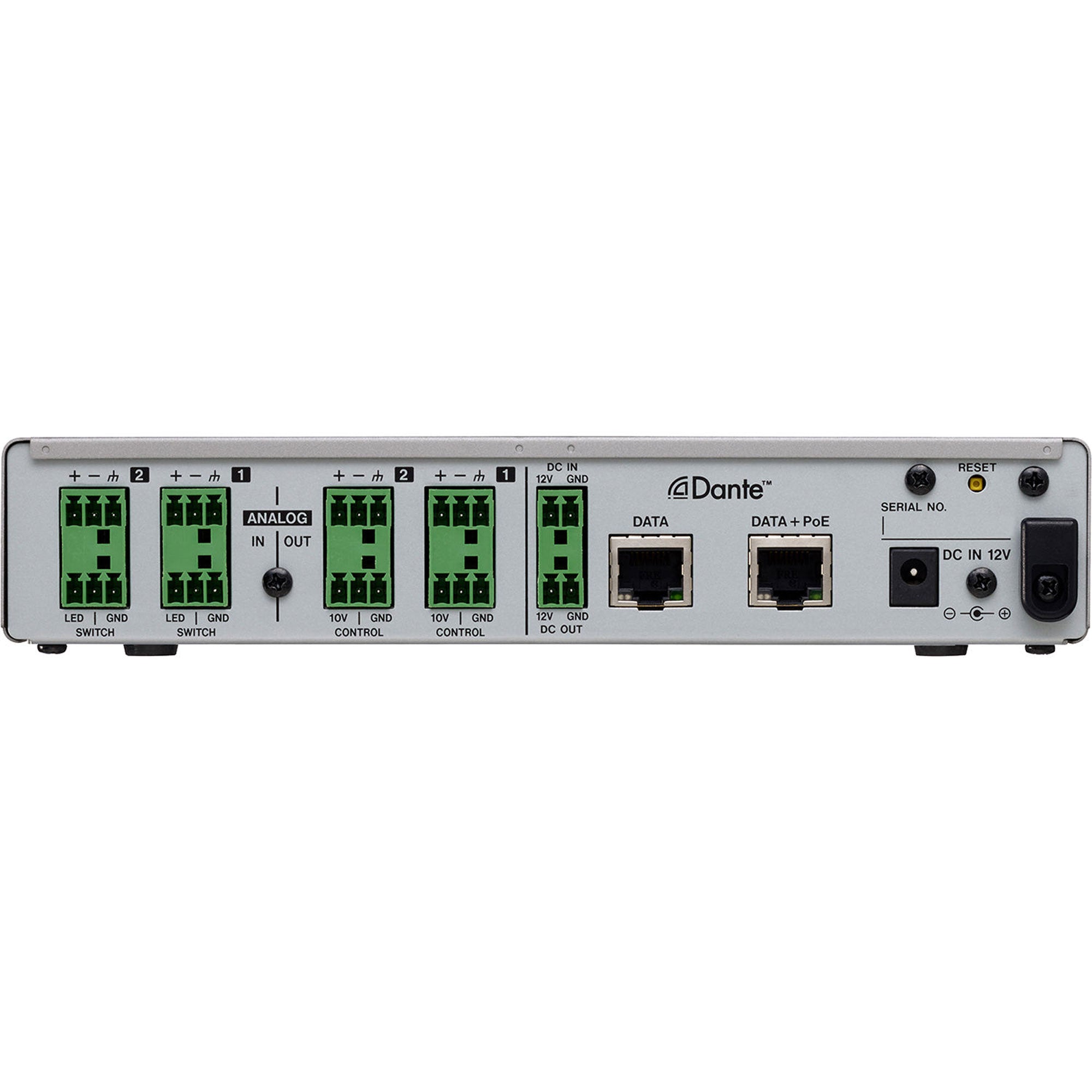 Tascam MM-2D-E 2-Channel Mic/Line Input/Output Dante Converter with Built-In DSP Mixer (Euroblock)