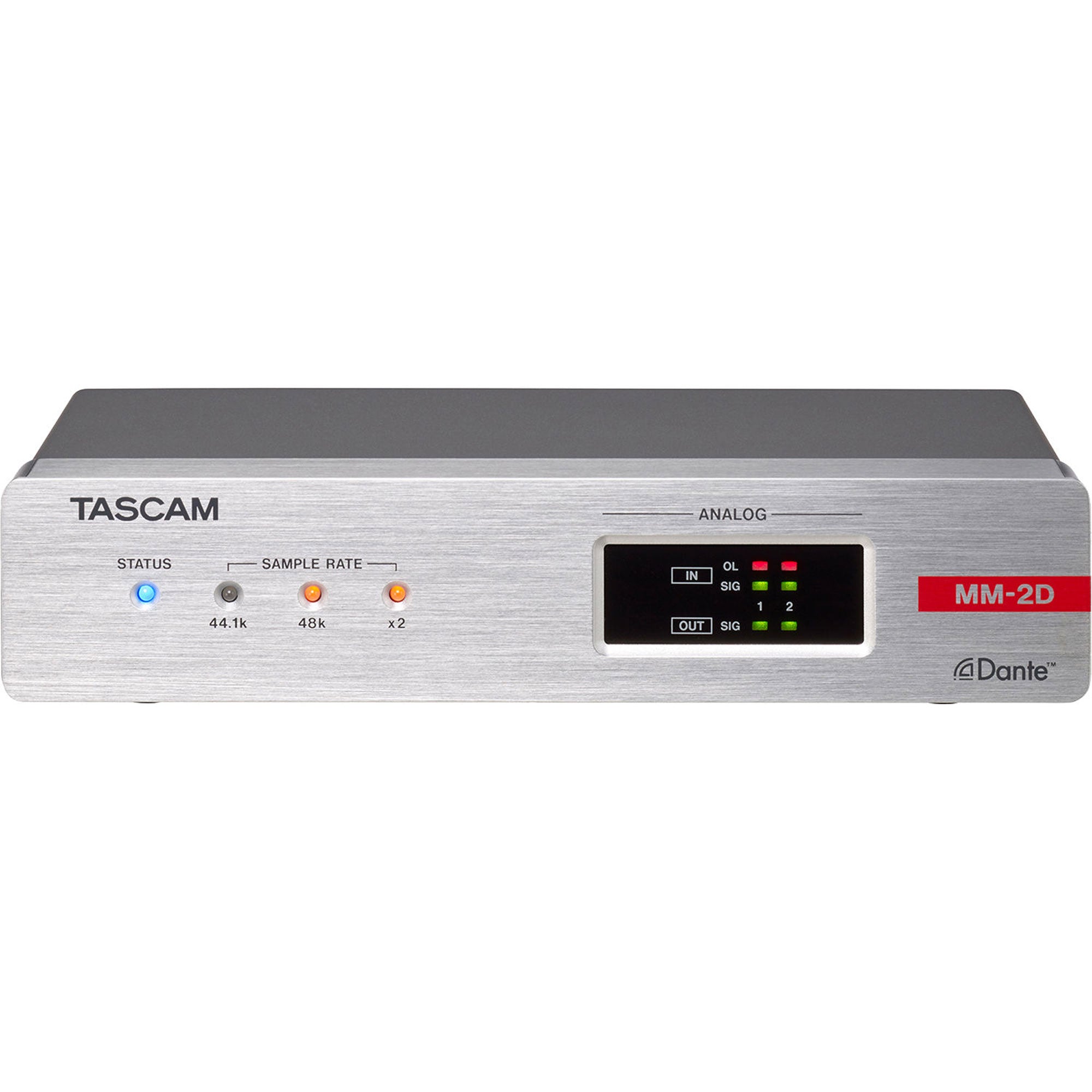 Tascam MM-2D-X 2-Channel Mic/Line Input/Output Dante Converter with Built-In DSP Mixer (XLR)