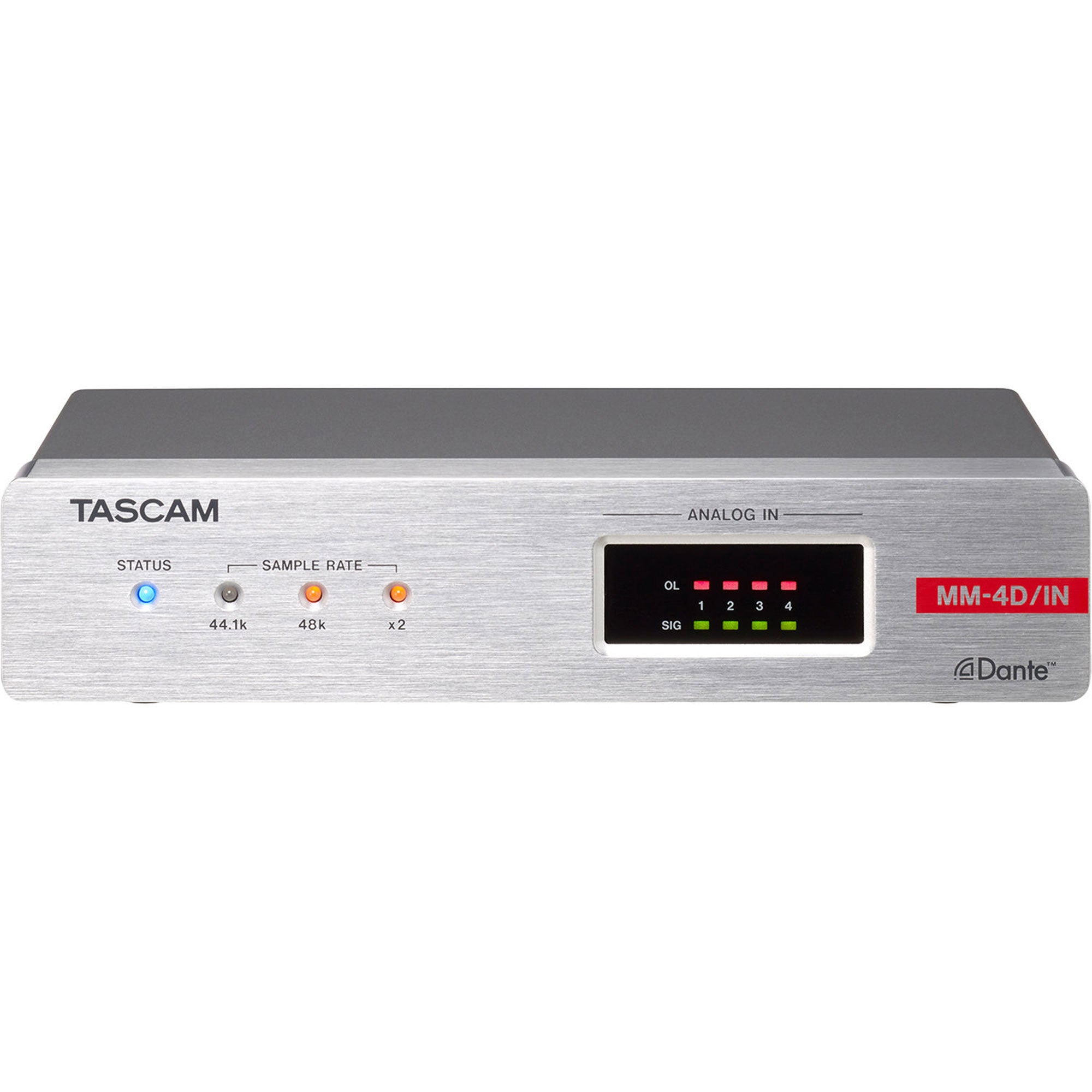 Tascam MM-4D/IN-X 4-Channel Mic/Line Input Dante Converter with Built-In DSP Mixer (XLR)