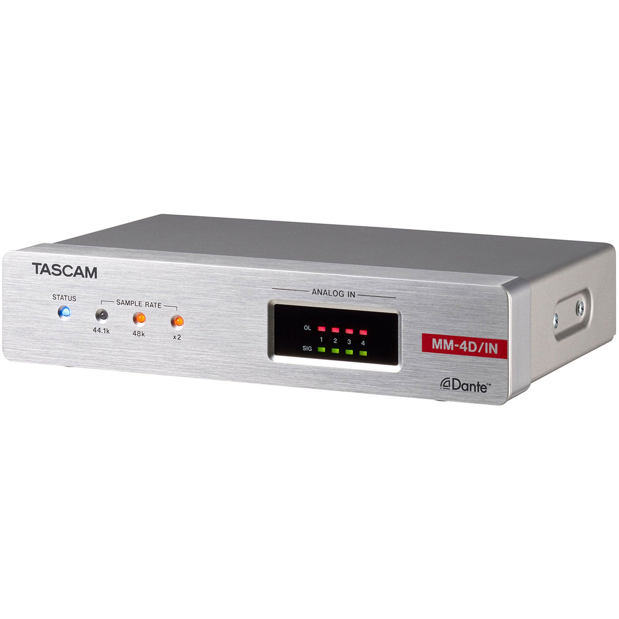 Tascam MM-4D/IN-X 4-Channel Mic/Line Input Dante Converter with Built-In DSP Mixer (XLR)