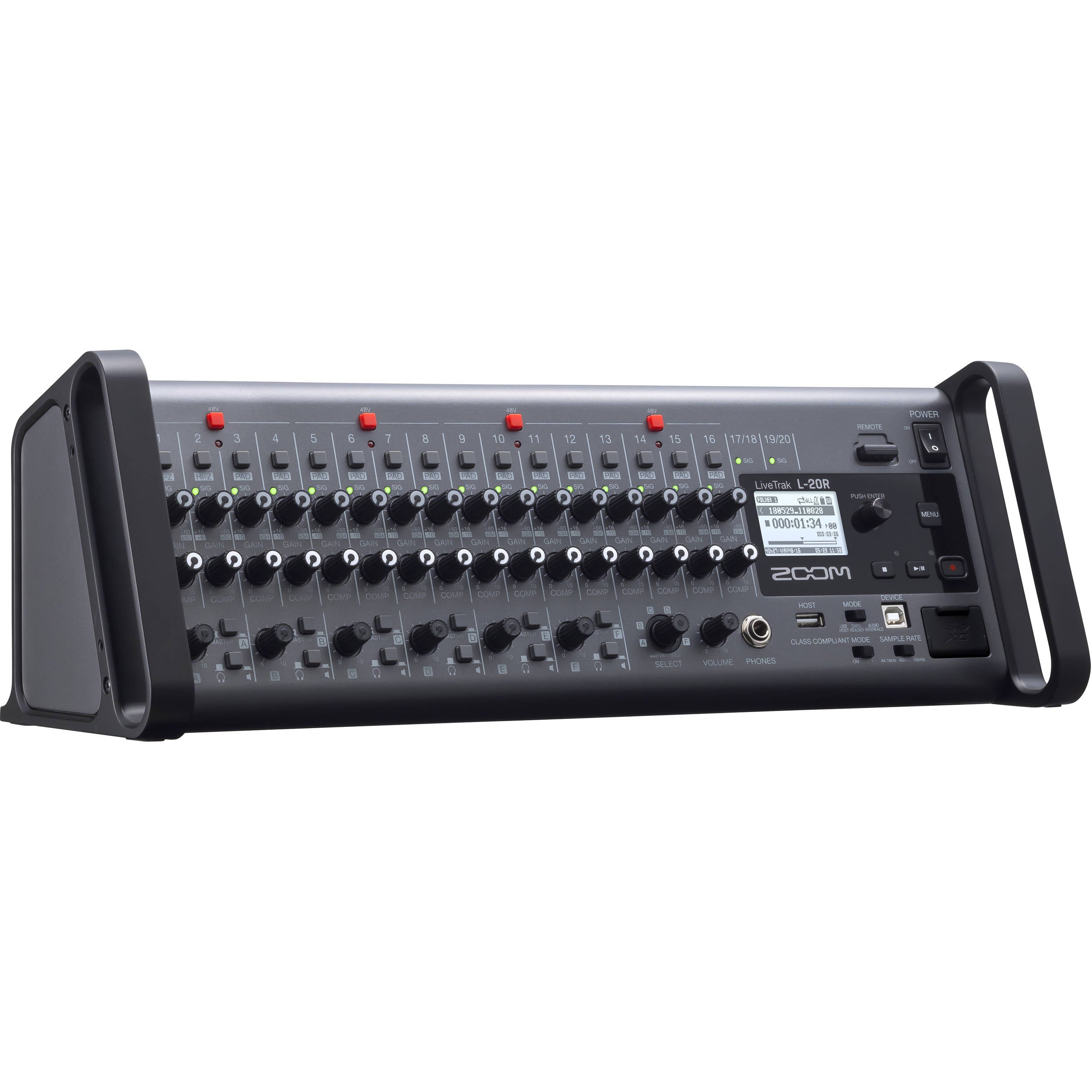 Zoom LiveTrak L-20R 20-Channel Digital Mixer and Multitrack Recorder for Stage Use
