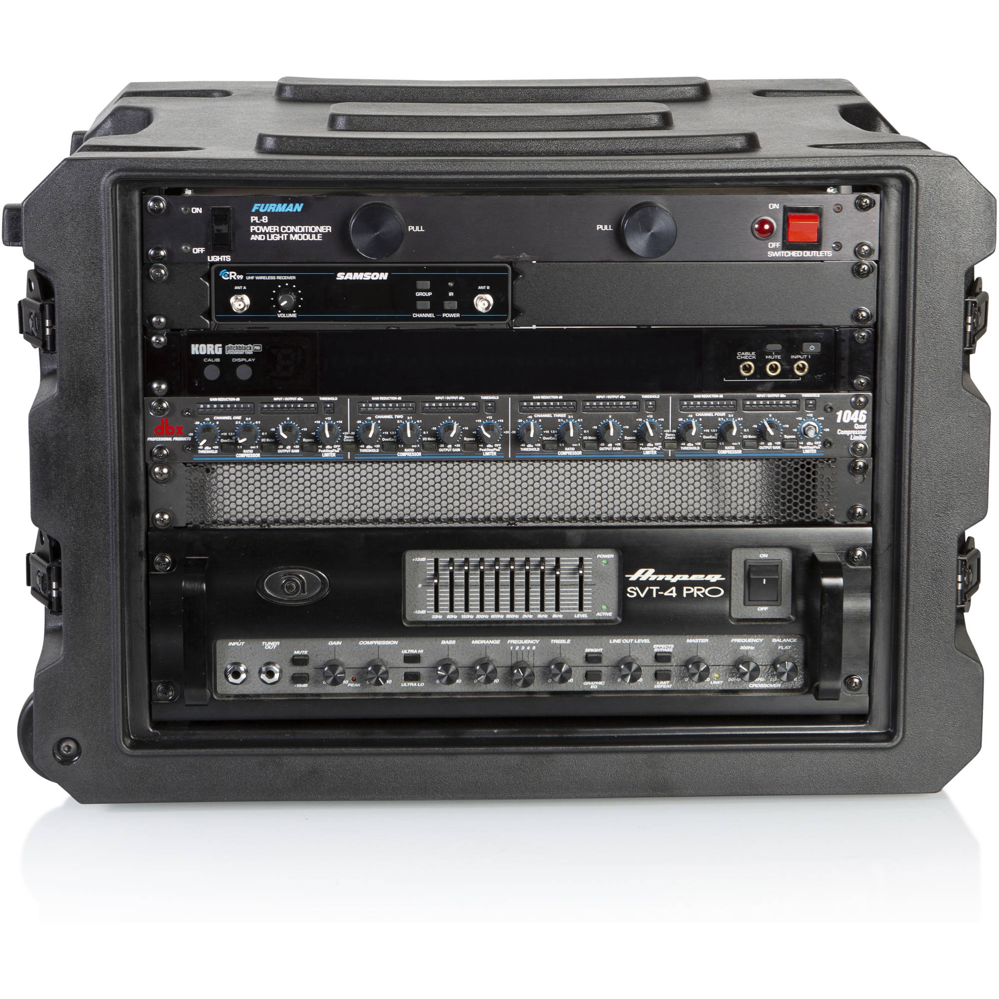 Gator Cases G-PROR-8U-19 Molded Audio Rack with Wheels (8U, 19" Deep)