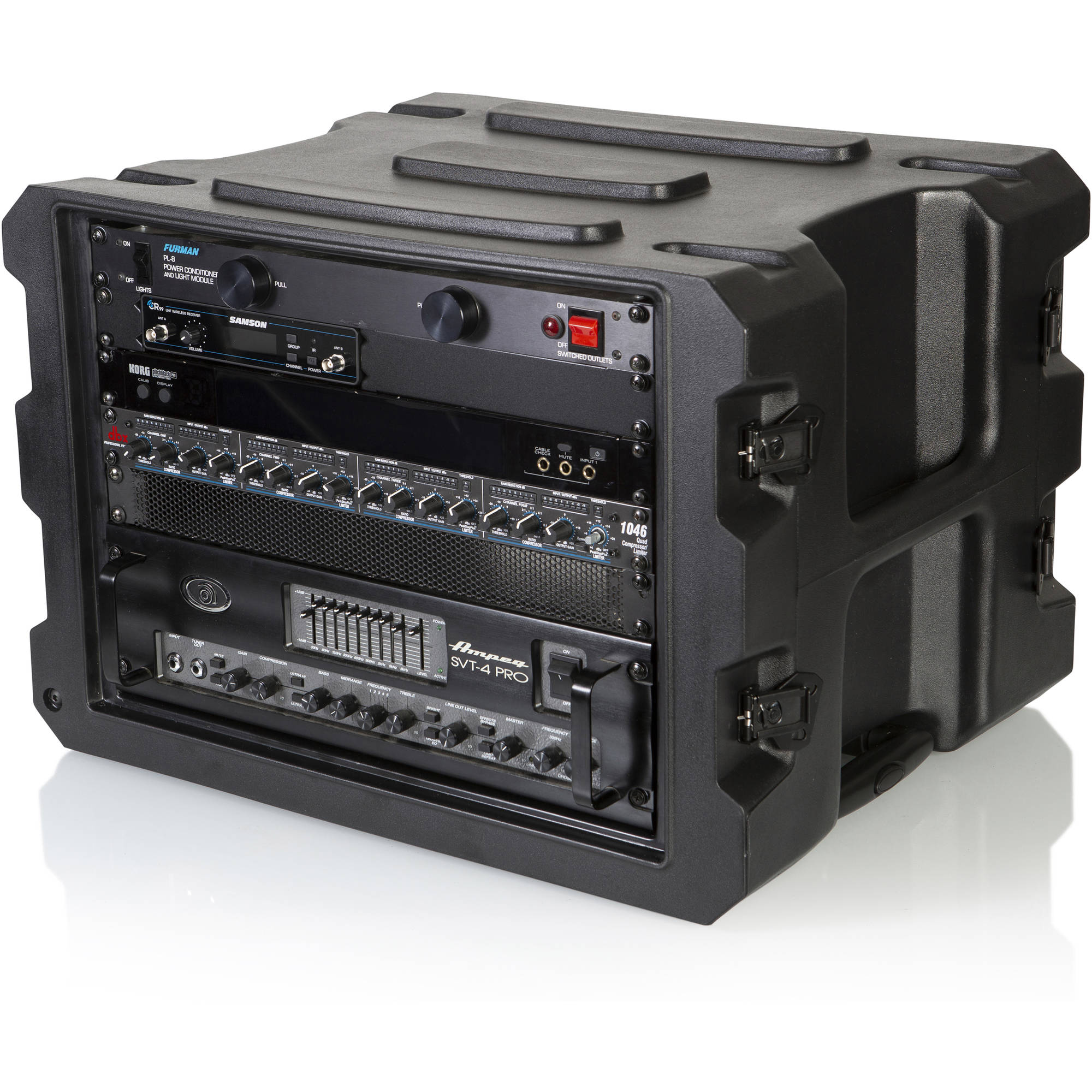 Gator Cases G-PROR-8U-19 Molded Audio Rack with Wheels (8U, 19" Deep)