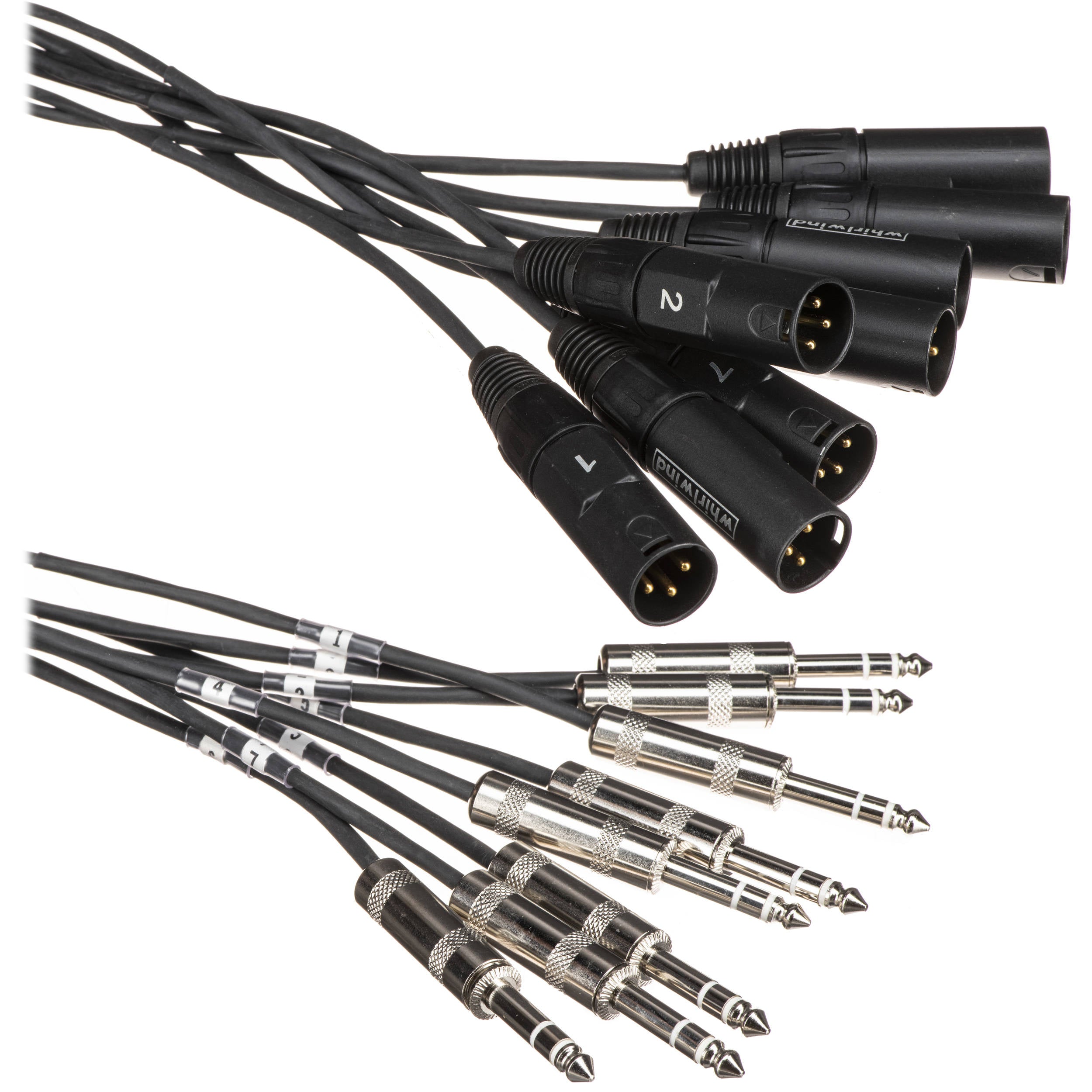Whirlwind MT-8-M-S-50 Medusa Multitrack Audio Snake 8 XLRM to 8x 1/4" TRS Male (50')