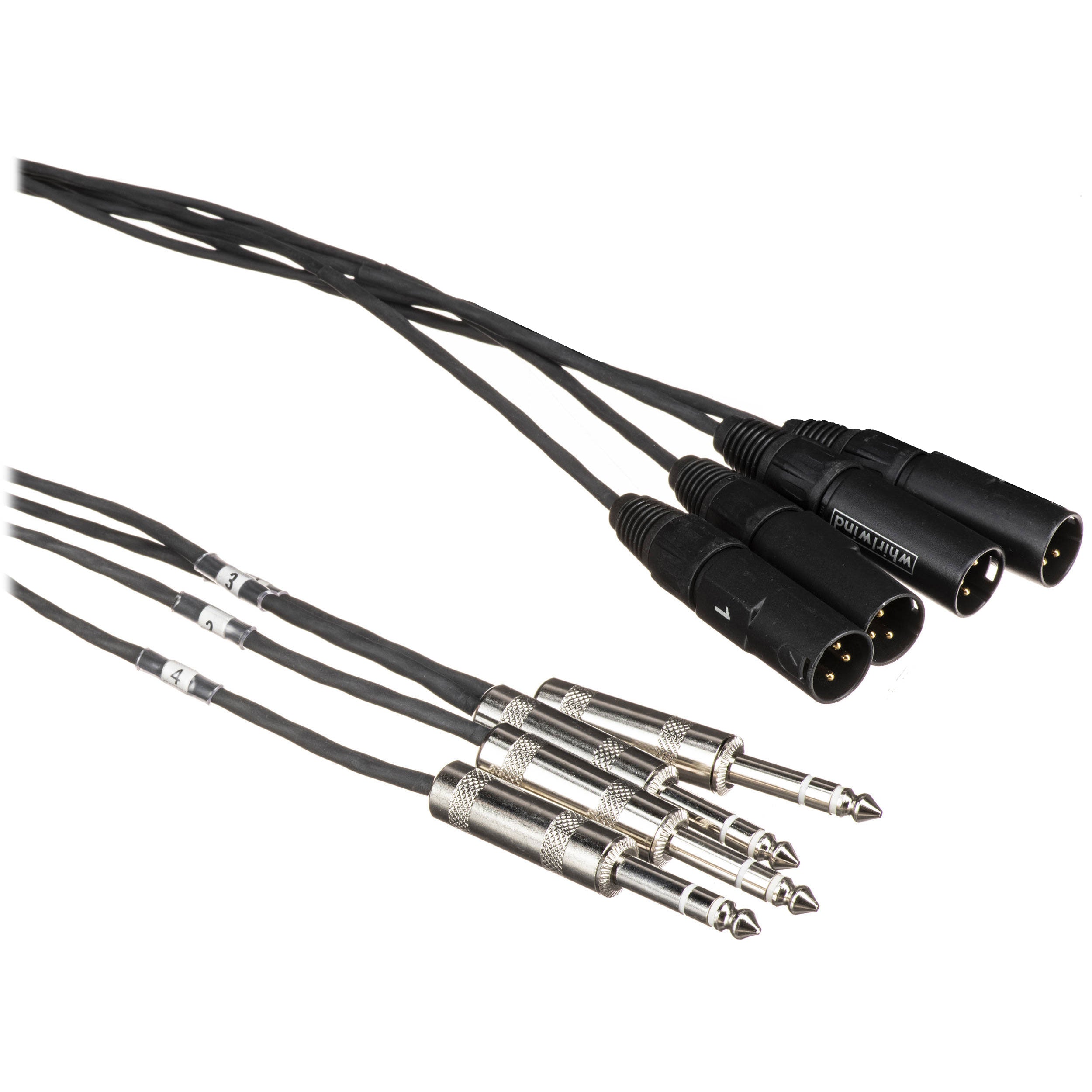 Whirlwind MT-4-M-S-10 Medusa Multitrack Audio Snake 4 XLRM to 4x 1/4" TRS Male (10')