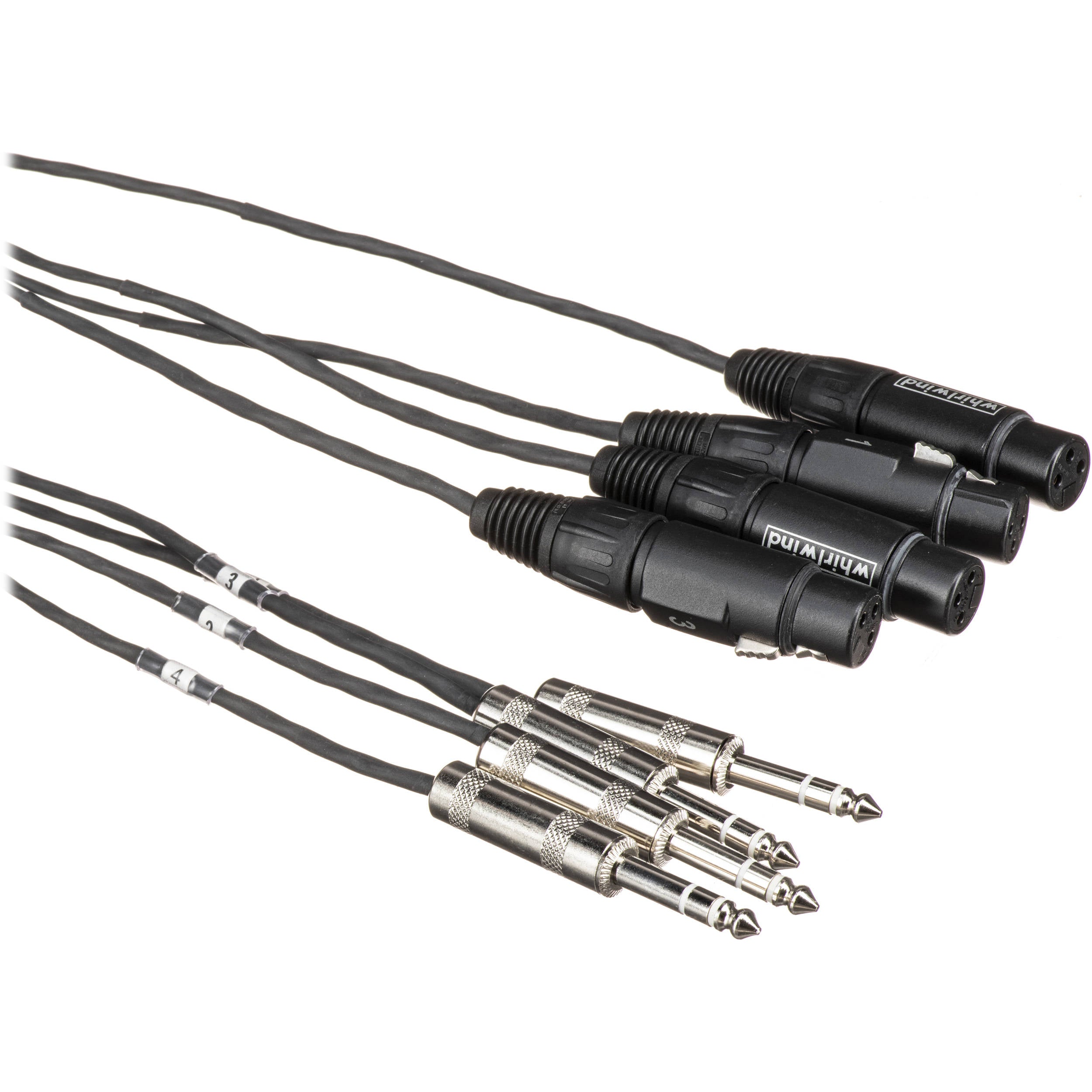 Whirlwind MT-4-F-S-25 Medusa Multitrack Audio Snake 4 XLRF to 4x 1/4" TRS Male (25')
