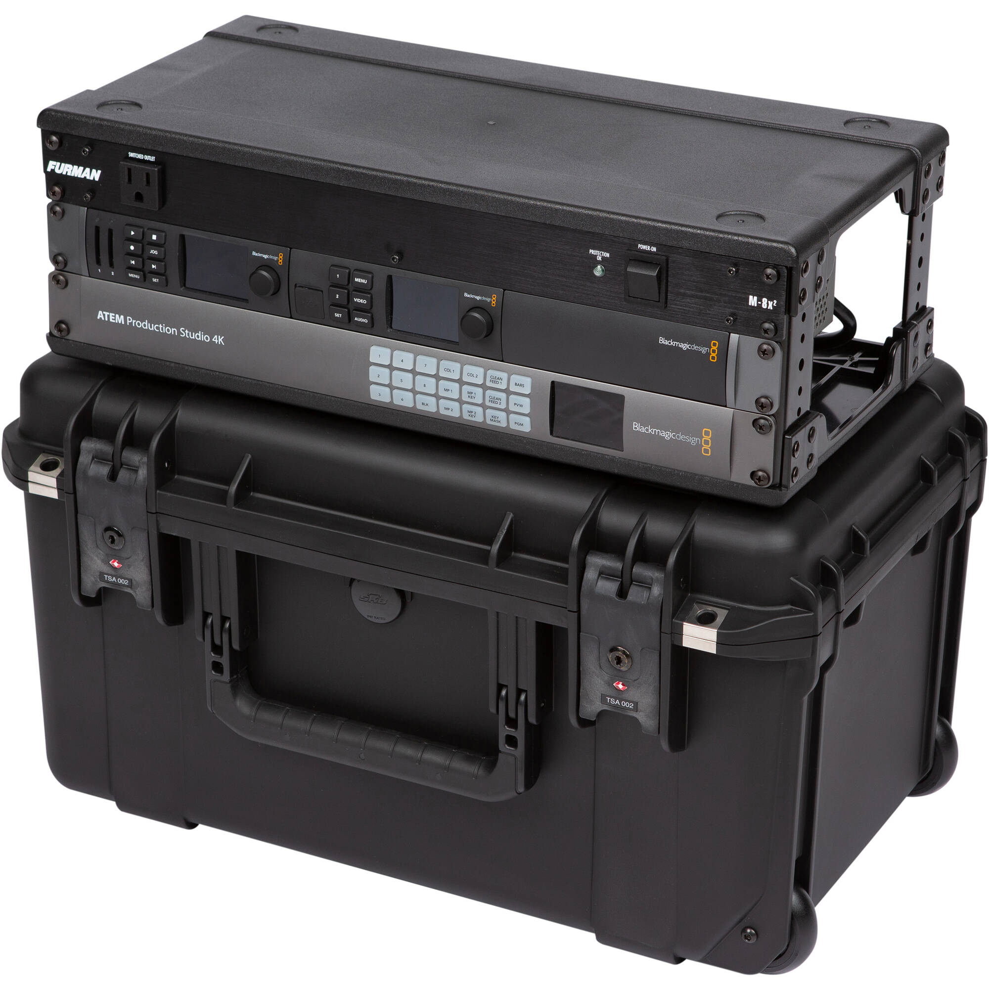 SKB 3i-2011M103U iSeries Injection Molded Shallow Fly Rack with Wheels (3U, 9" Rack Depth)