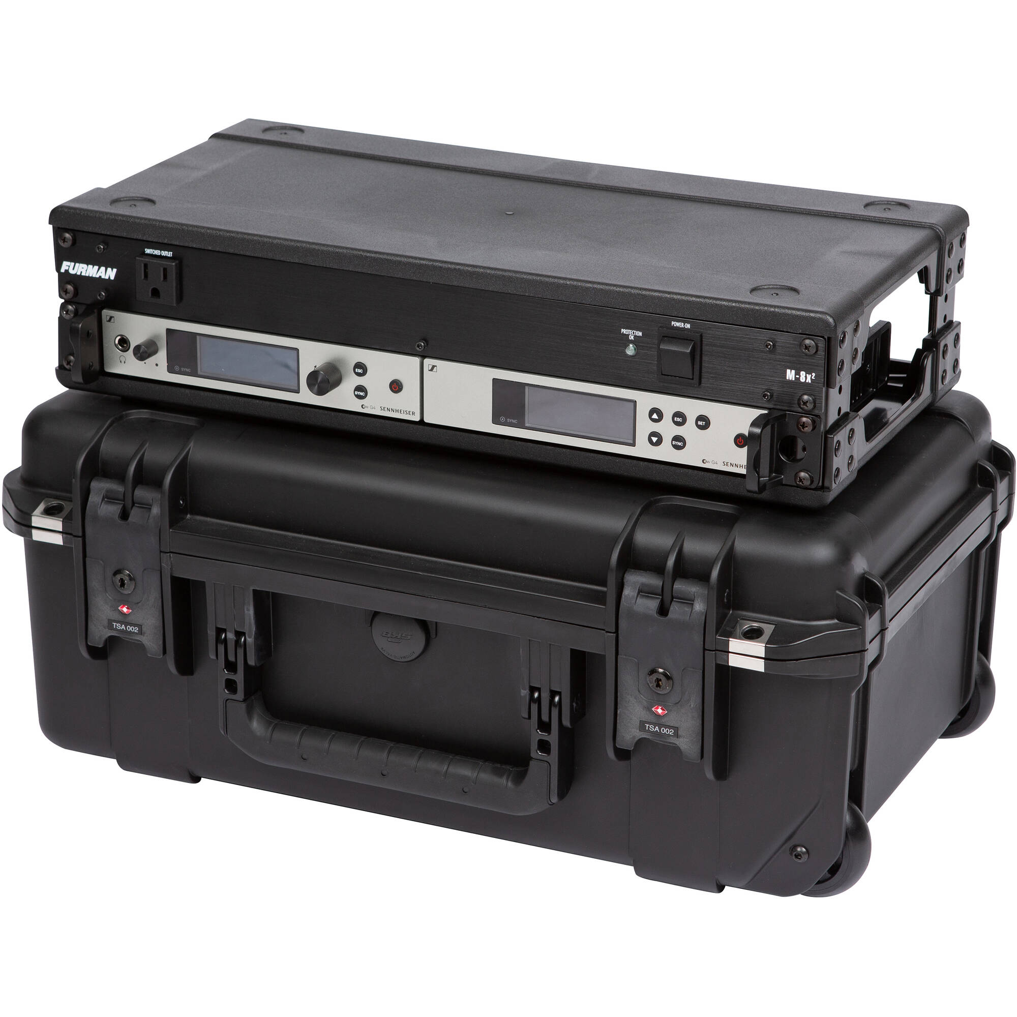 SKB 3i-2011M72U iSeries Injection Molded Shallow Fly Rack with Wheels (2U, 9" Rack Depth)