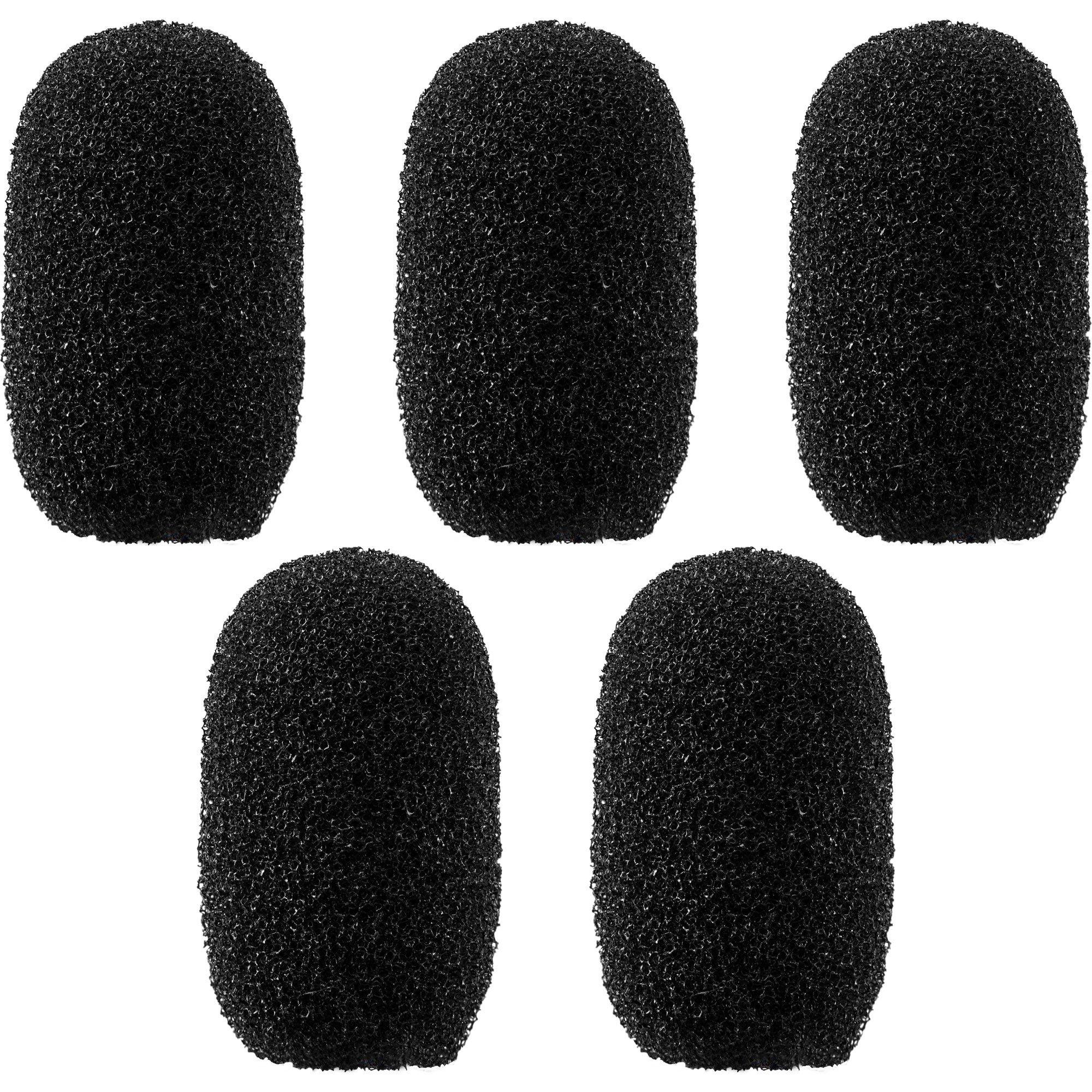Shure RPMDL4WS/B Set of 5 Foam Windscreens for DuraPlex DL4 Microphones (Black)