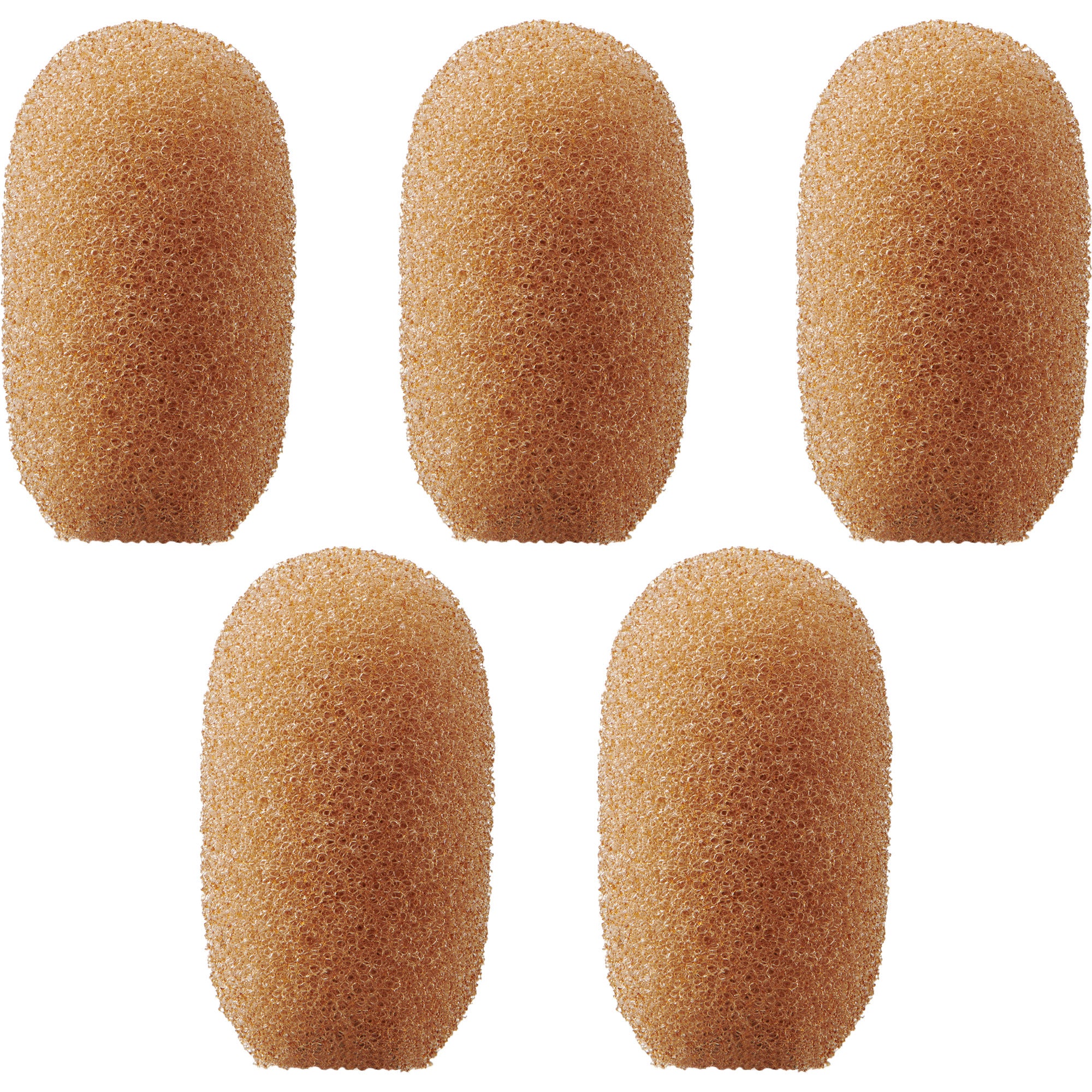 Shure RPMDL4WS/C Set of 5 Foam Windscreens for DuraPlex DL4 Microphones (Cocoa)