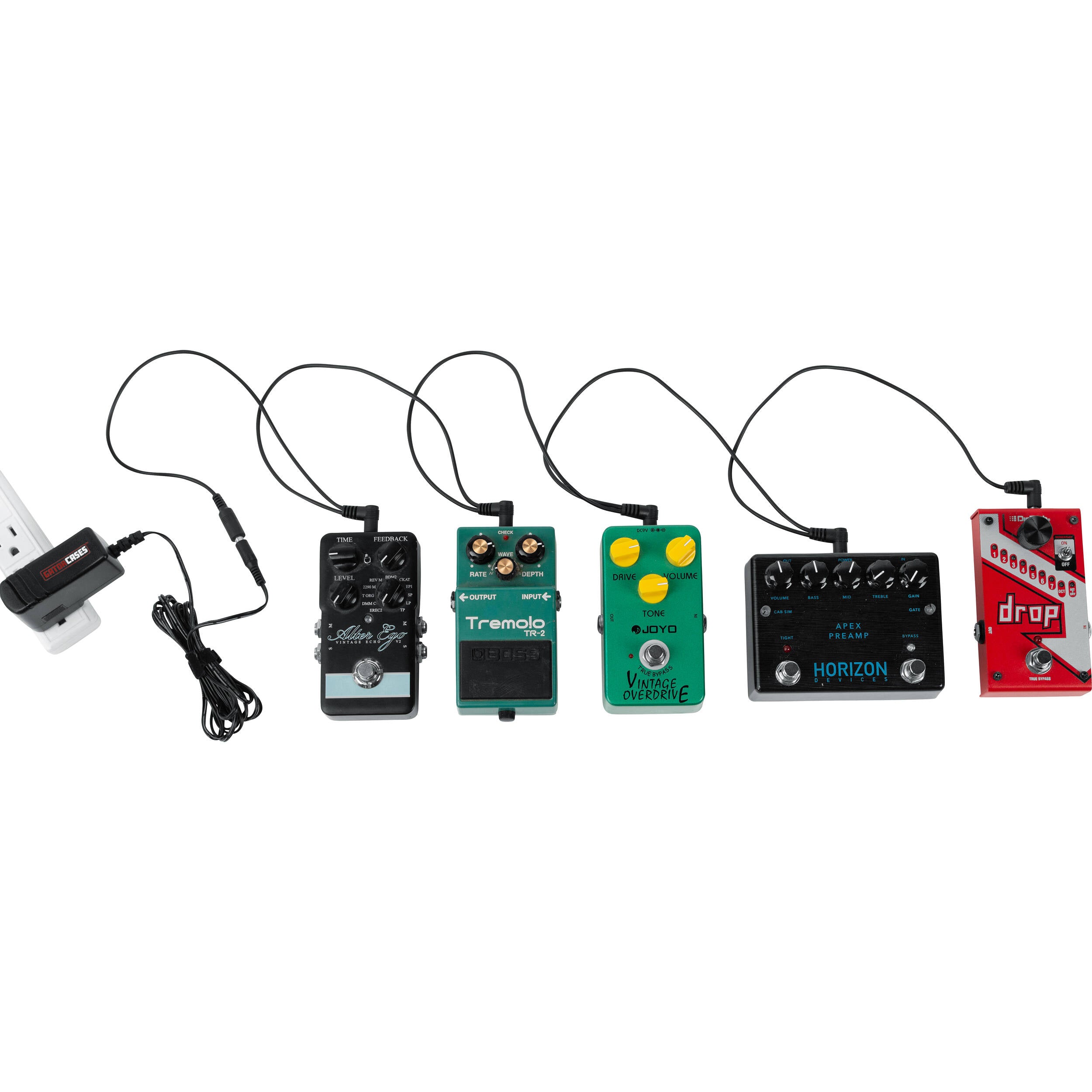 Gator GTR-PWR-DC5F 5-Output Daisy Chain Power Adapter Cable with Female Input Barrel Plug (5')