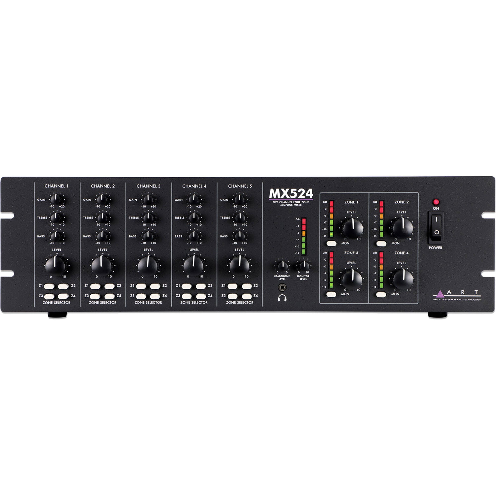 ART MX524 5-Channel 4-Zone Mic/Line Mixer