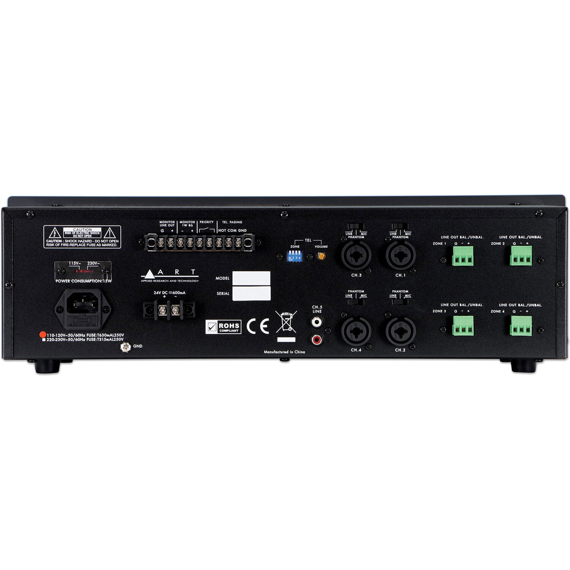 ART MX524 5-Channel 4-Zone Mic/Line Mixer