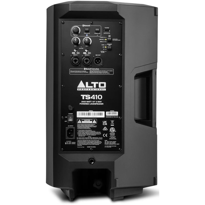 Alto Professional TS410 TrueSonic 4 Series 2000W 2-Way Active Loudspeaker with Bluetooth (10")