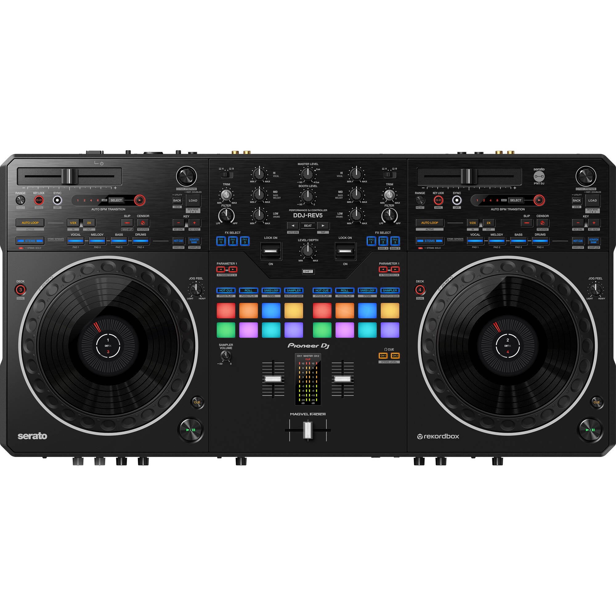 Pioneer DJ DDJ-REV5 Scratch-Style 2-Channel Performance DJ Controller for Serato DJ Pro & rekordbox