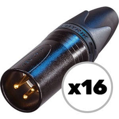 Custom Cable 16x NC3MXX-B Black/Gold Male XLR Image 1