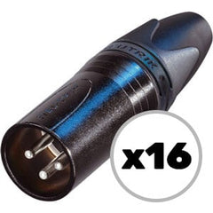 Custom Cable 16x NC3MXX-BAG Black/Silver Male XLR Image 1