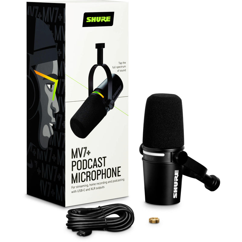 Shure MV7+ Podcast XLR/USB Microphone (Black)