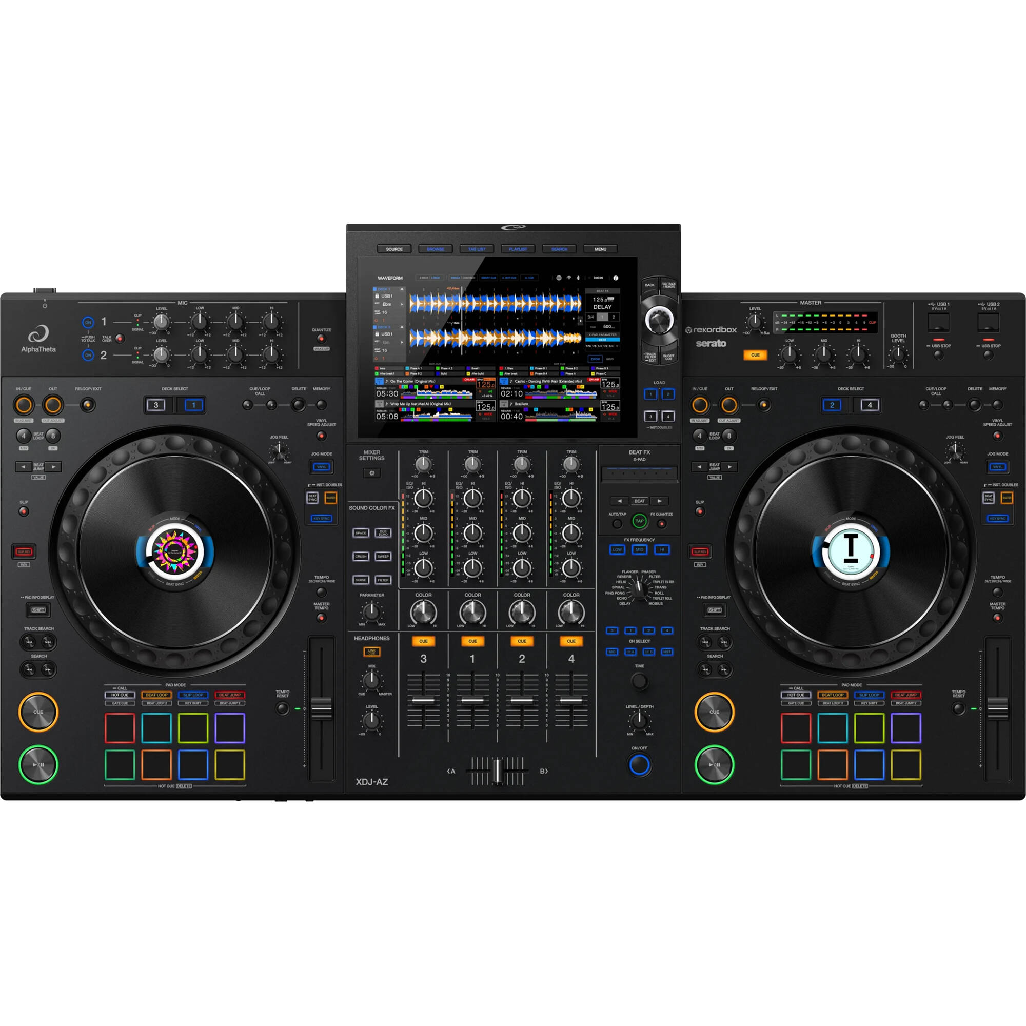 AlphaTheta XDJ-AZ Professional 4-Channel All-in-One DJ System (Black)