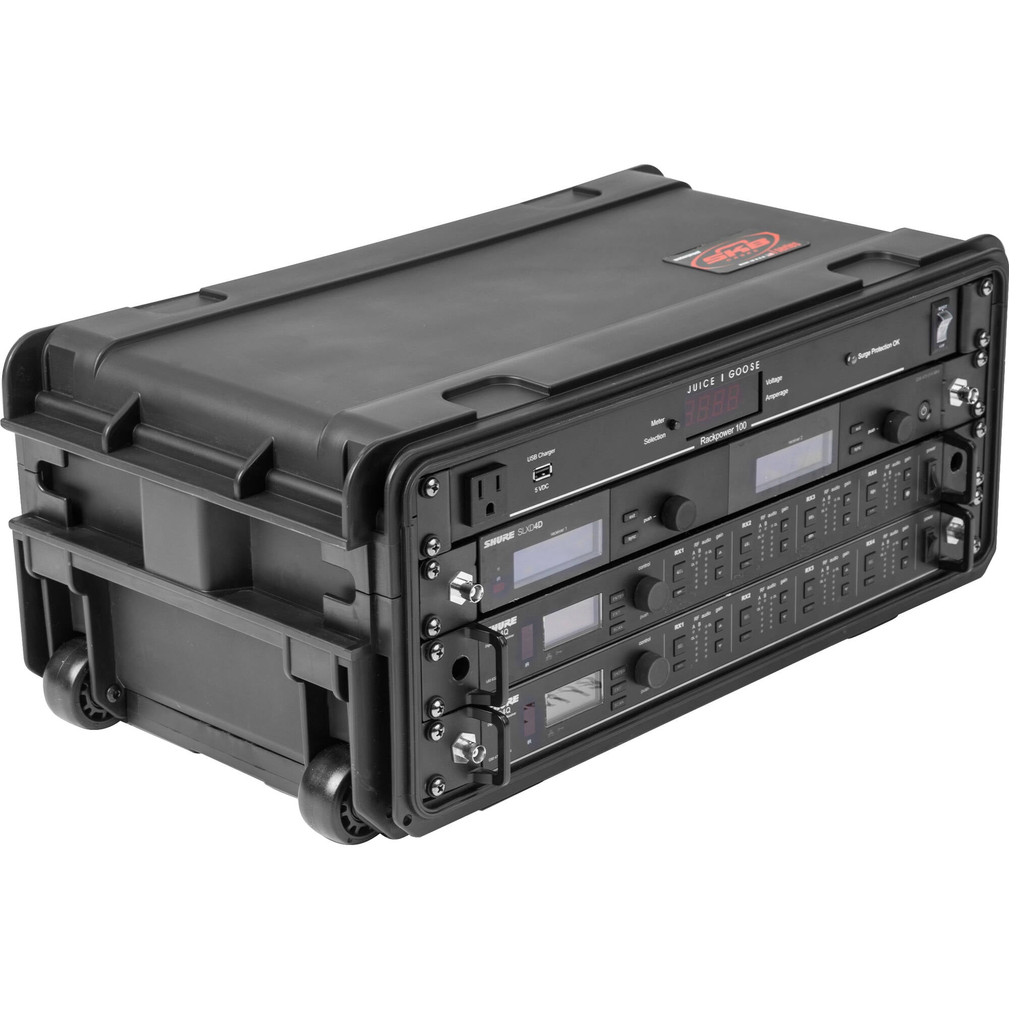 SKB 3i-4U11-W Injection Molded 11" Deep Rack with Wheels (4U, Black)