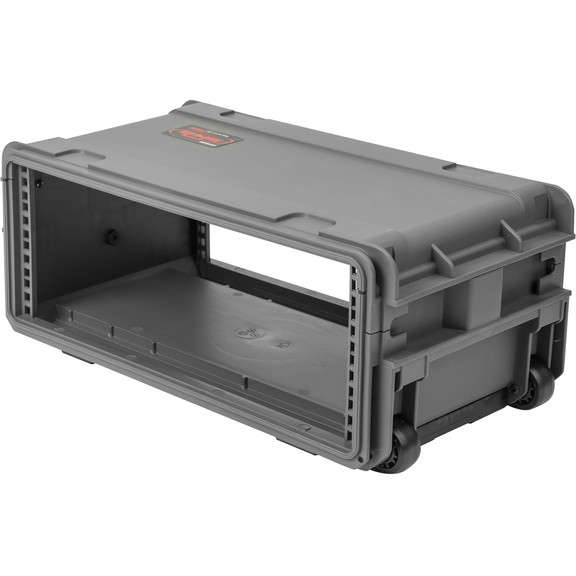 SKB 3i-4U11G-W Injection Molded 11" Deep Rack with Wheels (4U, Dark Grey)