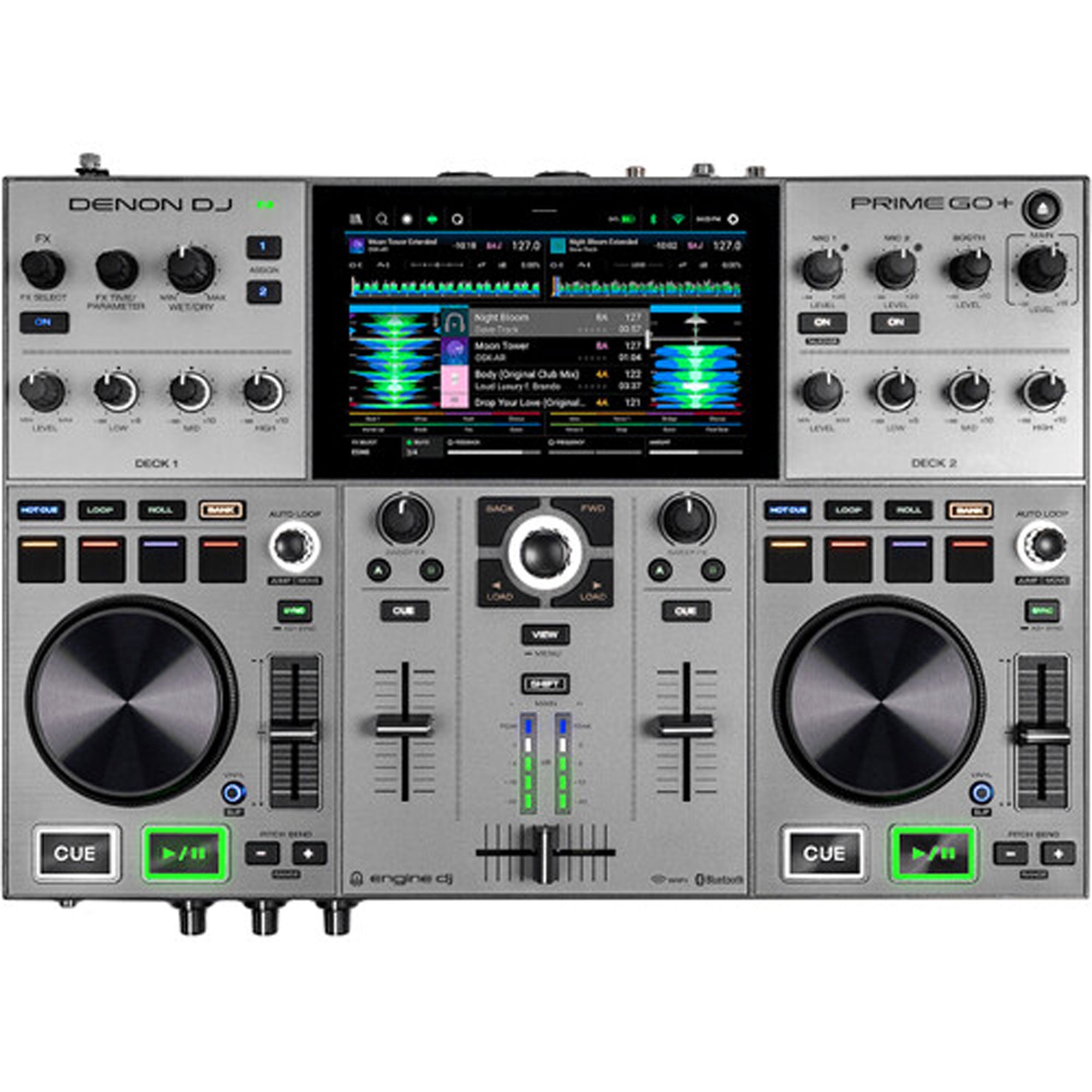 Denon DJ PRIME GO+ Standalone 2-Deck Rechargeable Smart DJ Console with 7" Touchscreen