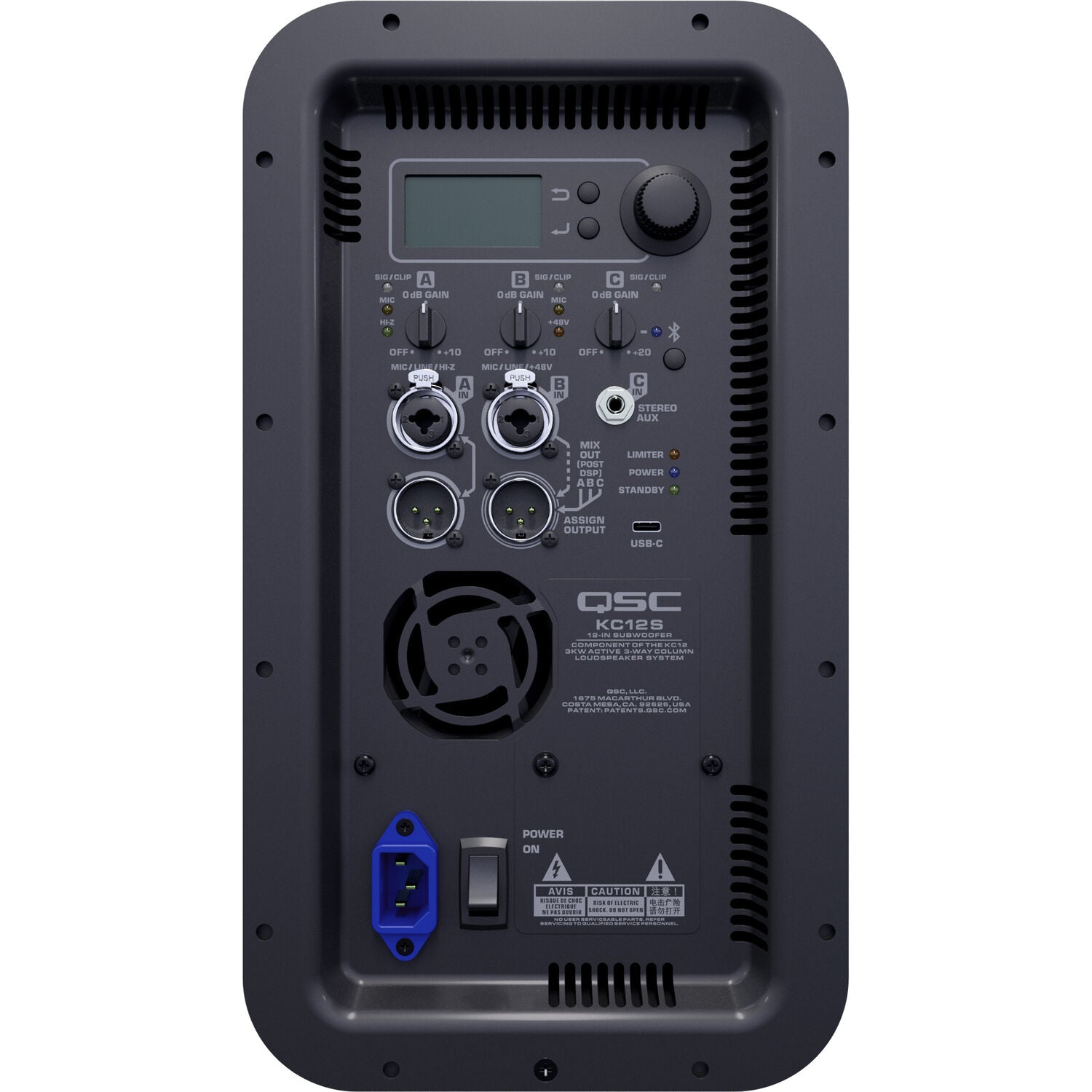 QSC KC12 Active 12" 3-Way Column Loudspeaker System with Bluetooth (White)