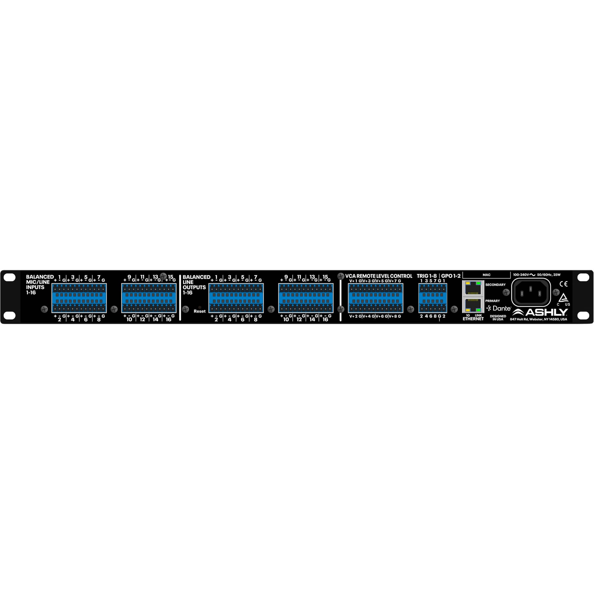 Ashly AQZ32 AquaControl DSP Advanced 16x16 Matrix Processor with Dante