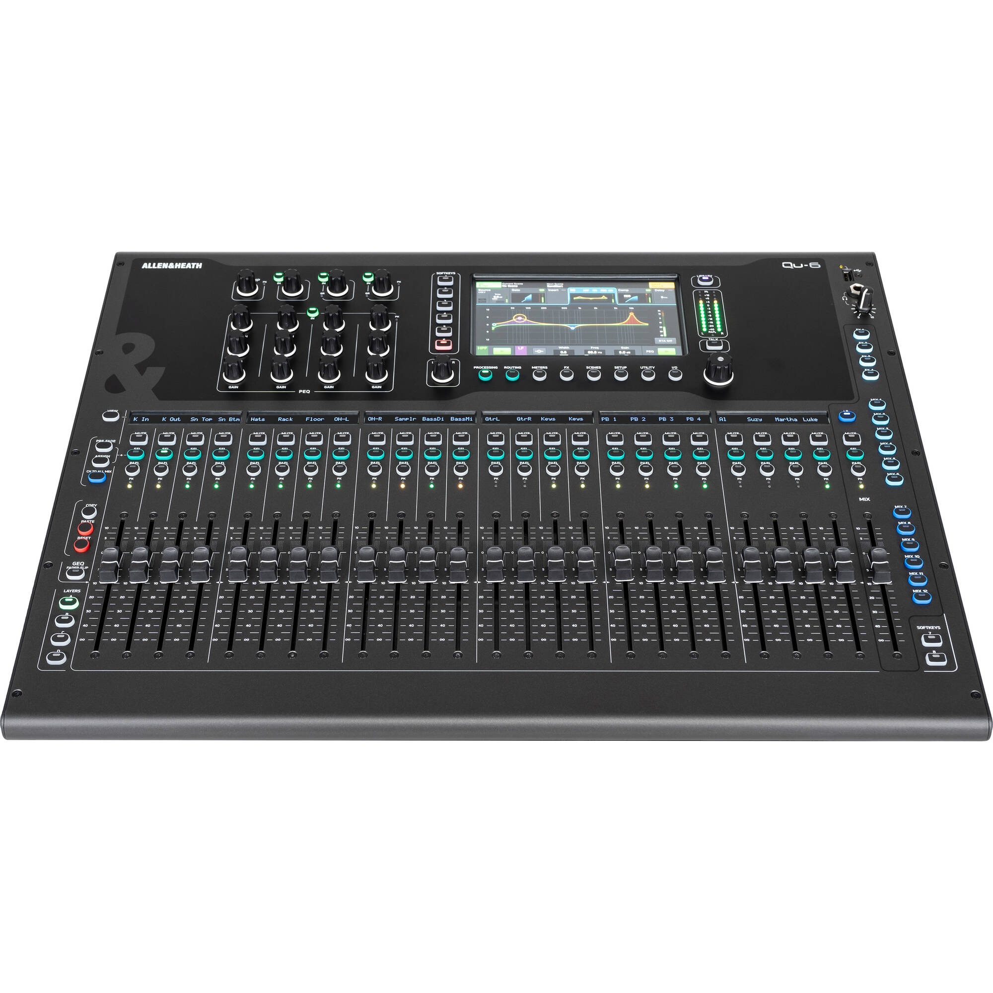 Allen & Heath Qu-6 36-Channel / 12-Bus Digital Mixer with 24+1 Motorized Faders